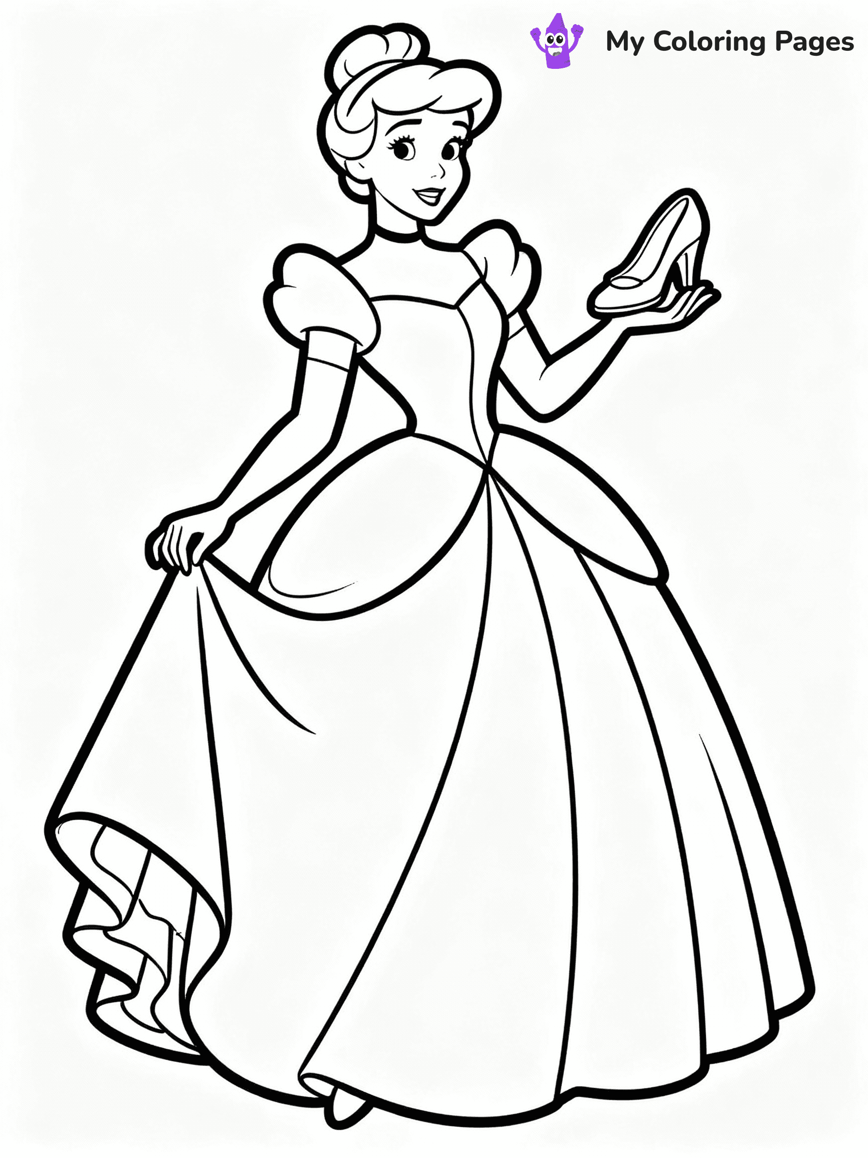 ⚠️ CRITICAL REQUIREMENT - ABSOLUTE BLACK AND WHITE ONLY ⚠️
This MUST be a BLACK AND WHITE line drawing ONLY. NO COLORS whatsoever.
- ONLY pure black lines (#000000) on pure white background (#FFFFFF)
- ABSOLUTELY NO colors, NO shading, NO gradients, NO grayscale
- If there are ANY colors in the output, the image is REJECTED
- This is a COLORING PAGE - meant to be COLORED IN by children
- The output must be UNCOLORED line art ready for coloring
⚠️ SUBJECT TO DRAW: Cinderella from Disney Princess in Disney animation style, wearing a ball gown, glass slipper in hand
(REMEMBER: Output must be BLACK AND WHITE line art only, NOT colored!)
# COLORING PAGE: BLACK OUTLINES ONLY - WHITE BACKGROUND MANDATORY
Create a **coloring book page** using EXACTLY two values: black lines, white space.
## NON-NEGOTIABLE BINARY RULES
- **ONLY #000000 (black) and #FFFFFF (white)** - NO other values exist
- **EVERY PIXEL = BLACK OR WHITE** - no gray/shading/antialiasing
- **WHITE BACKGROUND MANDATORY** - entire canvas stays white
- **ALL SHAPES HOLLOW** - everything is empty outlines waiting to be colored
- **FORBIDDEN:** fills, shading, gradients, patterns, textures, colors
- **NO SOLID REGIONS** - if it's not a thin line, it's wrong
## Universal Line Standards
- Black outlines ONLY - thin, uniform weight
- Every shape completely empty inside
- Closed contours suitable for coloring
- Simple flat illustration - zero depth/3D/realism
- **Style:** Whimsical Doodle Art Alley - rounded, friendly outlines (unless specified)
## Everything = Outline Only
- Characters/animals: hollow shapes
- Objects/clothing: empty contours
- Backgrounds/scenery: line work only
- Natural elements: outlined forms
- Dark/night areas: don't exist (use outlined symbols)
- Textures/patterns: convert to simple lines
## The Test
Can a child color EVERY white space with crayons? If any area is pre-filled/shaded/gray or colored in, it FAILS. Every shape must be waiting to receive color.
**FINAL OUTPUT**: Binary coloring page. Black lines define shapes. White spaces ready for coloring. Nothing else exists. No exceptions. Print-ready.
⚠️ FINAL REMINDER: Draw the subject "Cinderella from Disney Princess in Disney animation style, wearing a ball gown, glass slipper in hand" as BLACK AND WHITE line art. Zero colors in output.