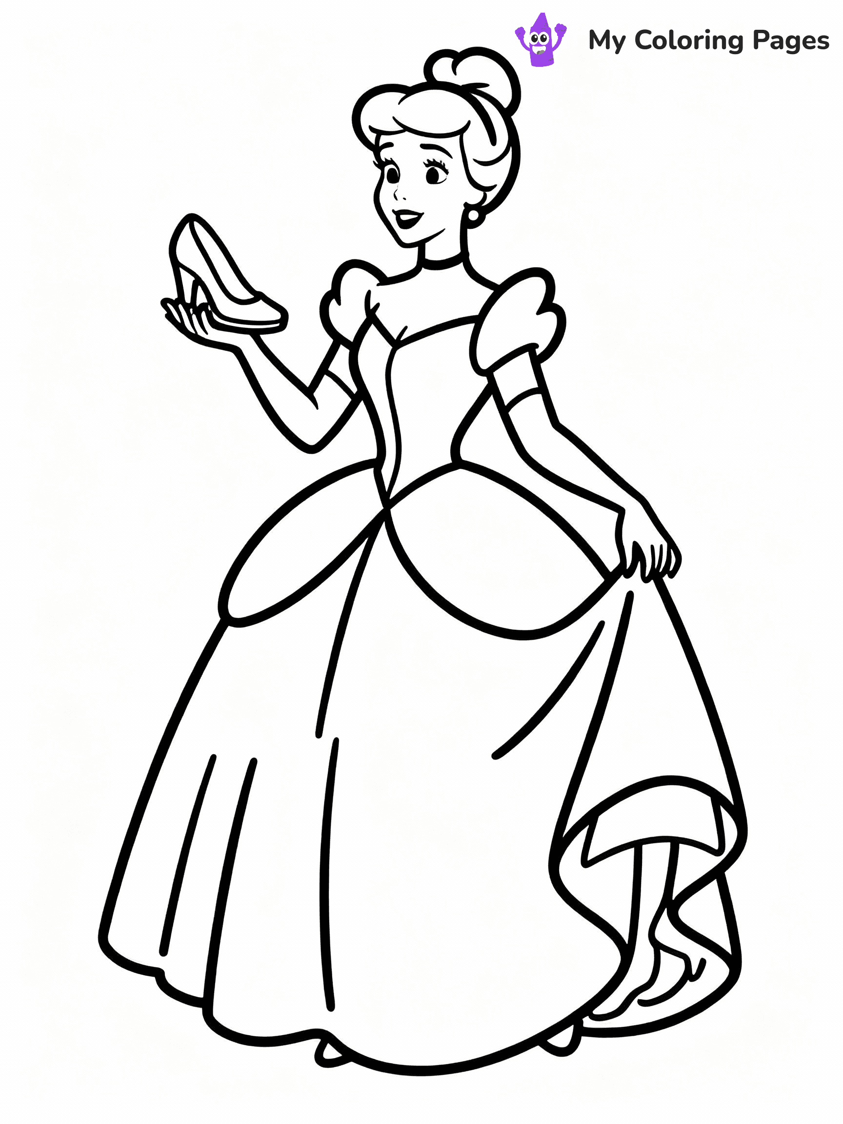 ⚠️ CRITICAL REQUIREMENT - ABSOLUTE BLACK AND WHITE ONLY ⚠️
This MUST be a BLACK AND WHITE line drawing ONLY. NO COLORS whatsoever.
- ONLY pure black lines (#000000) on pure white background (#FFFFFF)
- ABSOLUTELY NO colors, NO shading, NO gradients, NO grayscale
- If there are ANY colors in the output, the image is REJECTED
- This is a COLORING PAGE - meant to be COLORED IN by children
- The output must be UNCOLORED line art ready for coloring
⚠️ SUBJECT TO DRAW: Cinderella from Disney Princess in Disney animation style, wearing a ball gown, glass slipper in hand
(REMEMBER: Output must be BLACK AND WHITE line art only, NOT colored!)
# COLORING PAGE: BLACK OUTLINES ONLY - WHITE BACKGROUND MANDATORY
Create a **coloring book page** using EXACTLY two values: black lines, white space.
## NON-NEGOTIABLE BINARY RULES
- **ONLY #000000 (black) and #FFFFFF (white)** - NO other values exist
- **EVERY PIXEL = BLACK OR WHITE** - no gray/shading/antialiasing
- **WHITE BACKGROUND MANDATORY** - entire canvas stays white
- **ALL SHAPES HOLLOW** - everything is empty outlines waiting to be colored
- **FORBIDDEN:** fills, shading, gradients, patterns, textures, colors
- **NO SOLID REGIONS** - if it's not a thin line, it's wrong
## Universal Line Standards
- Black outlines ONLY - thin, uniform weight
- Every shape completely empty inside
- Closed contours suitable for coloring
- Simple flat illustration - zero depth/3D/realism
- **Style:** Whimsical Doodle Art Alley - rounded, friendly outlines (unless specified)
## Everything = Outline Only
- Characters/animals: hollow shapes
- Objects/clothing: empty contours
- Backgrounds/scenery: line work only
- Natural elements: outlined forms
- Dark/night areas: don't exist (use outlined symbols)
- Textures/patterns: convert to simple lines
## The Test
Can a child color EVERY white space with crayons? If any area is pre-filled/shaded/gray or colored in, it FAILS. Every shape must be waiting to receive color.
**FINAL OUTPUT**: Binary coloring page. Black lines define shapes. White spaces ready for coloring. Nothing else exists. No exceptions. Print-ready.
⚠️ FINAL REMINDER: Draw the subject "Cinderella from Disney Princess in Disney animation style, wearing a ball gown, glass slipper in hand" as BLACK AND WHITE line art. Zero colors in output.