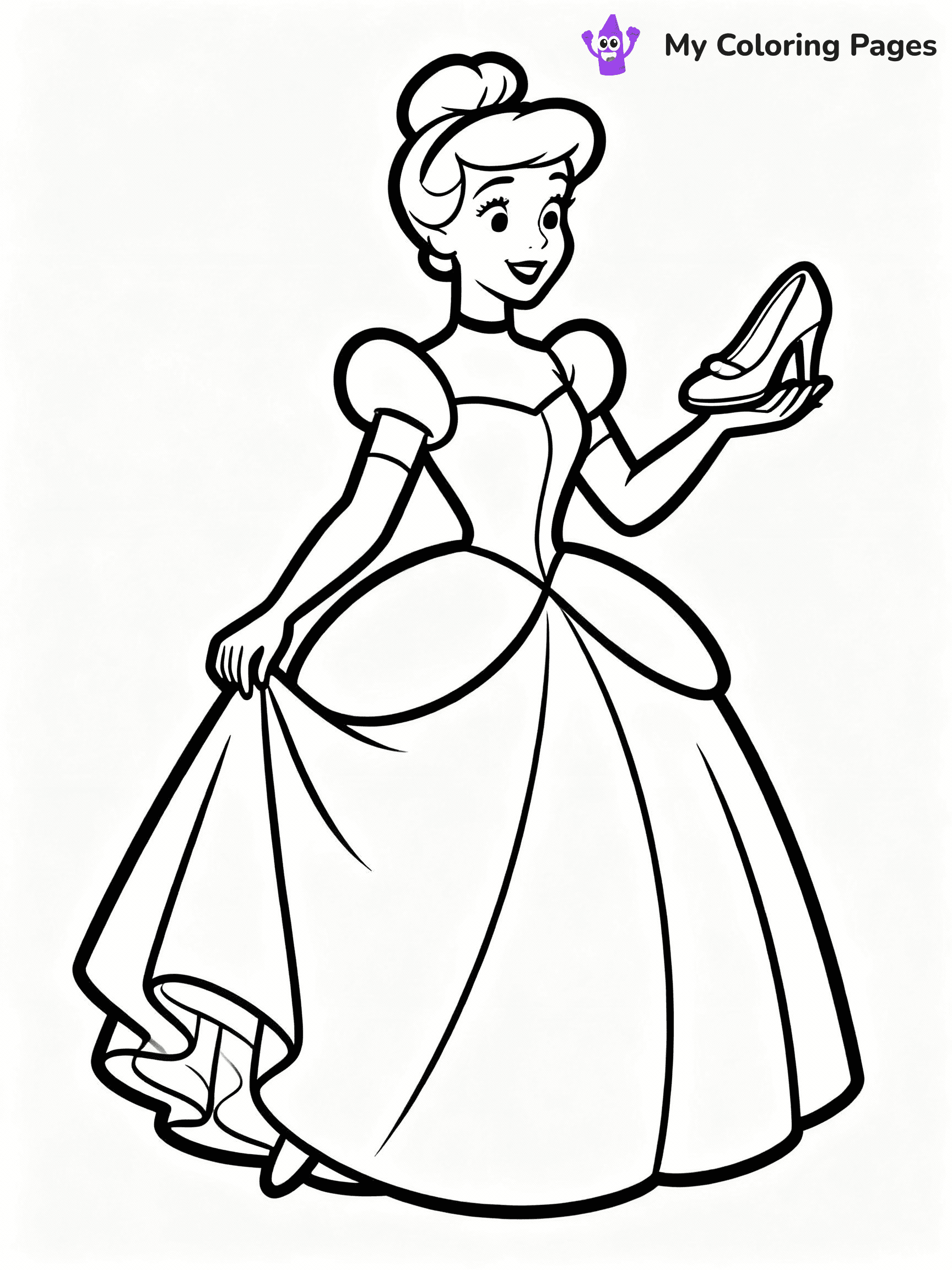 ⚠️ CRITICAL REQUIREMENT - ABSOLUTE BLACK AND WHITE ONLY ⚠️
This MUST be a BLACK AND WHITE line drawing ONLY. NO COLORS whatsoever.
- ONLY pure black lines (#000000) on pure white background (#FFFFFF)
- ABSOLUTELY NO colors, NO shading, NO gradients, NO grayscale
- If there are ANY colors in the output, the image is REJECTED
- This is a COLORING PAGE - meant to be COLORED IN by children
- The output must be UNCOLORED line art ready for coloring
⚠️ SUBJECT TO DRAW: Cinderella from Disney Princess in Disney animation style, wearing a ball gown, glass slipper in hand
(REMEMBER: Output must be BLACK AND WHITE line art only, NOT colored!)
# COLORING PAGE: BLACK OUTLINES ONLY - WHITE BACKGROUND MANDATORY
Create a **coloring book page** using EXACTLY two values: black lines, white space.
## NON-NEGOTIABLE BINARY RULES
- **ONLY #000000 (black) and #FFFFFF (white)** - NO other values exist
- **EVERY PIXEL = BLACK OR WHITE** - no gray/shading/antialiasing
- **WHITE BACKGROUND MANDATORY** - entire canvas stays white
- **ALL SHAPES HOLLOW** - everything is empty outlines waiting to be colored
- **FORBIDDEN:** fills, shading, gradients, patterns, textures, colors
- **NO SOLID REGIONS** - if it's not a thin line, it's wrong
## Universal Line Standards
- Black outlines ONLY - thin, uniform weight
- Every shape completely empty inside
- Closed contours suitable for coloring
- Simple flat illustration - zero depth/3D/realism
- **Style:** Whimsical Doodle Art Alley - rounded, friendly outlines (unless specified)
## Everything = Outline Only
- Characters/animals: hollow shapes
- Objects/clothing: empty contours
- Backgrounds/scenery: line work only
- Natural elements: outlined forms
- Dark/night areas: don't exist (use outlined symbols)
- Textures/patterns: convert to simple lines
## The Test
Can a child color EVERY white space with crayons? If any area is pre-filled/shaded/gray or colored in, it FAILS. Every shape must be waiting to receive color.
**FINAL OUTPUT**: Binary coloring page. Black lines define shapes. White spaces ready for coloring. Nothing else exists. No exceptions. Print-ready.
⚠️ FINAL REMINDER: Draw the subject "Cinderella from Disney Princess in Disney animation style, wearing a ball gown, glass slipper in hand" as BLACK AND WHITE line art. Zero colors in output.