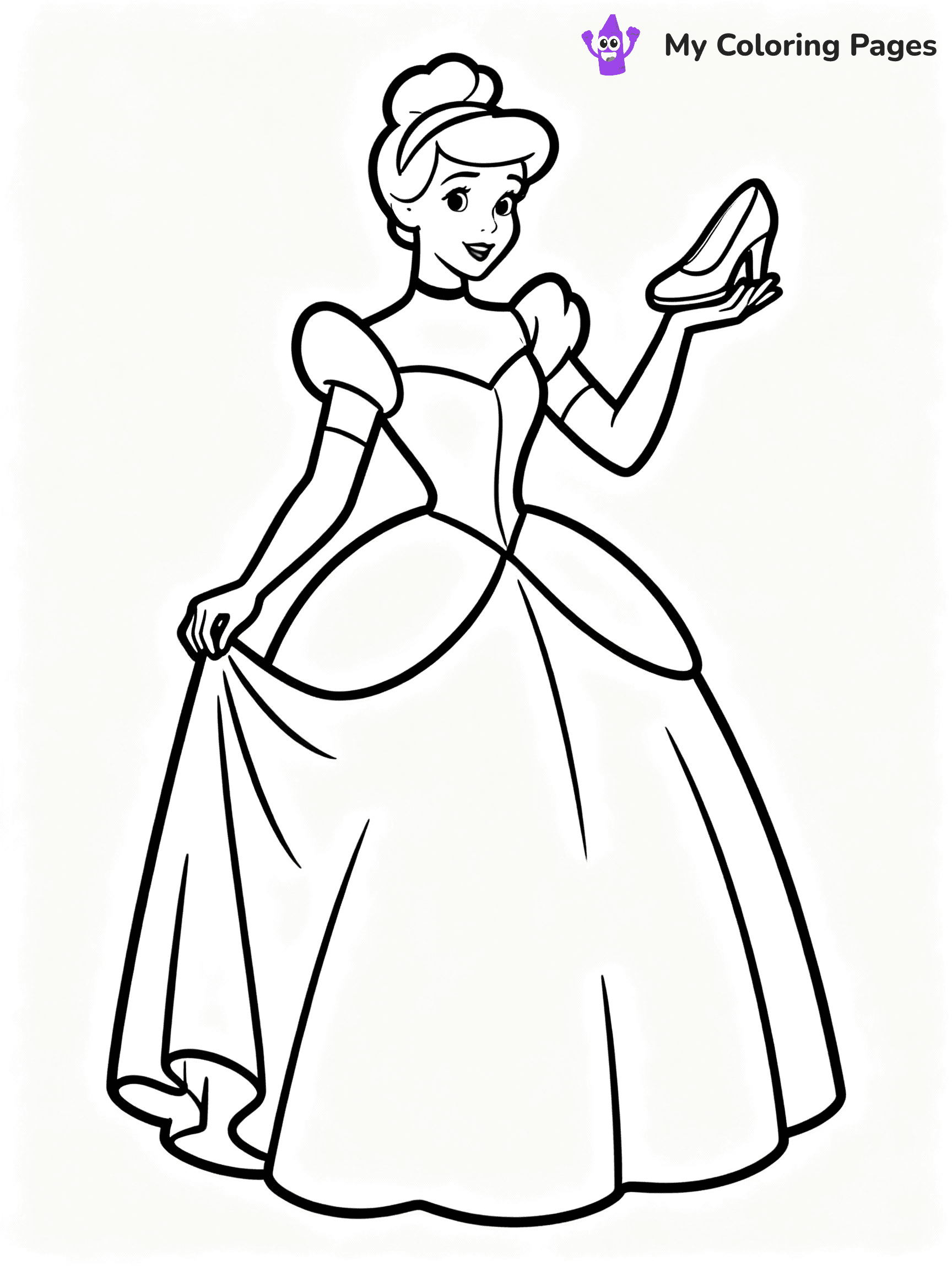 ⚠️ CRITICAL REQUIREMENT - ABSOLUTE BLACK AND WHITE ONLY ⚠️
This MUST be a BLACK AND WHITE line drawing ONLY. NO COLORS whatsoever.
- ONLY pure black lines (#000000) on pure white background (#FFFFFF)
- ABSOLUTELY NO colors, NO shading, NO gradients, NO grayscale
- If there are ANY colors in the output, the image is REJECTED
- This is a COLORING PAGE - meant to be COLORED IN by children
- The output must be UNCOLORED line art ready for coloring
⚠️ SUBJECT TO DRAW: Cinderella from Disney Princess in Disney animation style, wearing a ball gown, glass slipper in hand
(REMEMBER: Output must be BLACK AND WHITE line art only, NOT colored!)
# COLORING PAGE: BLACK OUTLINES ONLY - WHITE BACKGROUND MANDATORY
Create a **coloring book page** using EXACTLY two values: black lines, white space.
## NON-NEGOTIABLE BINARY RULES
- **ONLY #000000 (black) and #FFFFFF (white)** - NO other values exist
- **EVERY PIXEL = BLACK OR WHITE** - no gray/shading/antialiasing
- **WHITE BACKGROUND MANDATORY** - entire canvas stays white
- **ALL SHAPES HOLLOW** - everything is empty outlines waiting to be colored
- **FORBIDDEN:** fills, shading, gradients, patterns, textures, colors
- **NO SOLID REGIONS** - if it's not a thin line, it's wrong
## Universal Line Standards
- Black outlines ONLY - thin, uniform weight
- Every shape completely empty inside
- Closed contours suitable for coloring
- Simple flat illustration - zero depth/3D/realism
- **Style:** Whimsical Doodle Art Alley - rounded, friendly outlines (unless specified)
## Everything = Outline Only
- Characters/animals: hollow shapes
- Objects/clothing: empty contours
- Backgrounds/scenery: line work only
- Natural elements: outlined forms
- Dark/night areas: don't exist (use outlined symbols)
- Textures/patterns: convert to simple lines
## The Test
Can a child color EVERY white space with crayons? If any area is pre-filled/shaded/gray or colored in, it FAILS. Every shape must be waiting to receive color.
**FINAL OUTPUT**: Binary coloring page. Black lines define shapes. White spaces ready for coloring. Nothing else exists. No exceptions. Print-ready.
⚠️ FINAL REMINDER: Draw the subject "Cinderella from Disney Princess in Disney animation style, wearing a ball gown, glass slipper in hand" as BLACK AND WHITE line art. Zero colors in output.