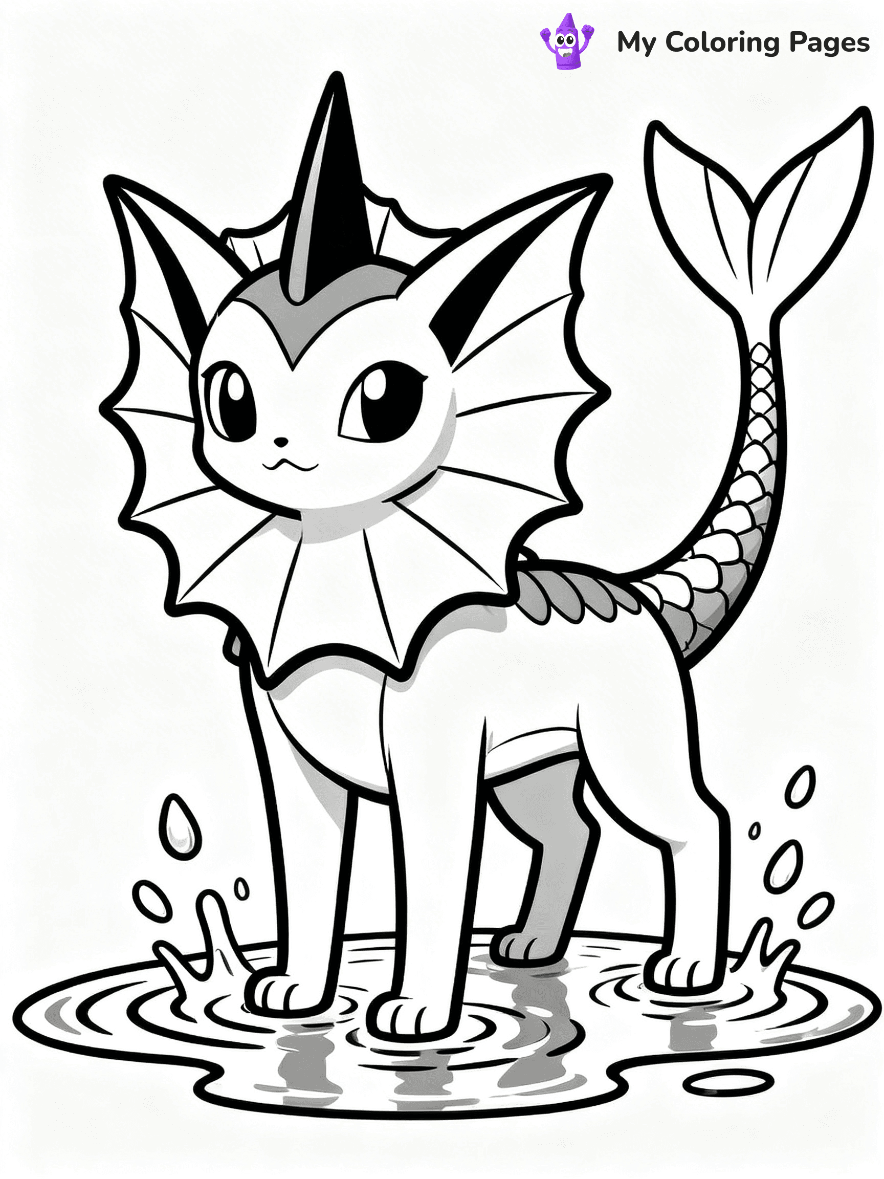 Vaporeon Coloring Pages - 4