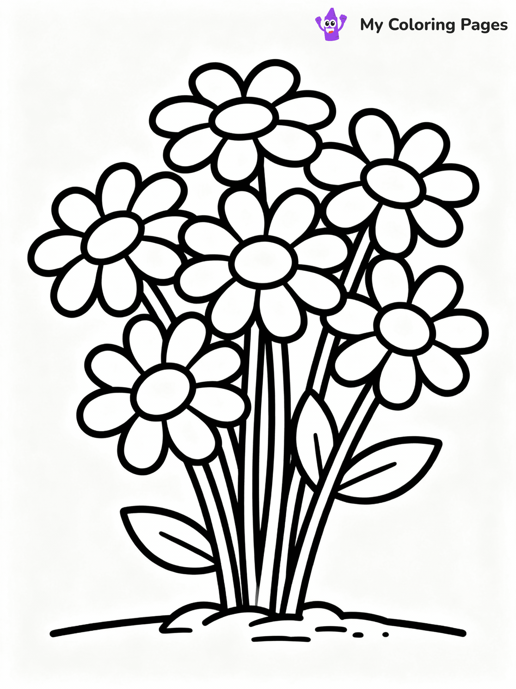 ⚠️ CRITICAL REQUIREMENT - ABSOLUTE BLACK AND WHITE ONLY ⚠️
This MUST be a BLACK AND WHITE line drawing ONLY. NO COLORS whatsoever.
- ONLY pure black lines (#000000) on pure white background (#FFFFFF)
- ABSOLUTELY NO colors, NO shading, NO gradients, NO grayscale
- If there are ANY colors in the output, the image is REJECTED
- This is a COLORING PAGE - meant to be COLORED IN by children
- The output must be UNCOLORED line art ready for coloring
⚠️ SUBJECT TO DRAW: A cluster of daisies, circular petals surrounding yellow centers, leaves visible. Important: PURE OUTLINES. NO FILLS, COLOR, SHADING, OR GREYSCALE. WHITE BACKGROUND.
(REMEMBER: Output must be BLACK AND WHITE line art only, NOT colored!)
# Flat, Friendly Cartoon Line-Art Coloring Page
You are generating a **pure black-and-white binary image** of a child-friendly cartoon scene combining characters and background scenery in one cohesive composition.
## Rendering Rules (Strict)
- Only two colors: pure black (#000000) outlines and pure white (#FFFFFF) background.
- No grayscale, shading, gradients, tints, fills, transparency, or partial pixels.
- No antialiasing or blended edges; every pixel is 100% black or white.
- No solid black fills inside shapes — all areas inside outlines must remain white.
- No dark clothing areas or filled tone blocks; all garments outlined only.
- No shadows, textures, lighting, or tonal variations.
- Must look like flat binary vector line-art for coloring pages.
## Drawing & Composition
- **Medium, consistent line weight**; clean closed outlines easy to color inside.
- **Flat, simple, child-friendly design** — no realism or 3D depth.
- Characters are **grounded on a surface**, centered and large.
- **Balanced composition** with clear silhouettes and minimal props.
## Scenery & Style
- Landmarks (e.g., mosque, CN Tower) and scenery (trees, benches, waves) drawn with **black outlines only.**
- For real-world figures, teams, or places, show accurate details using only black outlines—no text or logos. Use distinctive uniform patterns, abstract symbols, and landmark silhouettes to convey identity.
- Keep **consistent perspective**; no floating elements.
- **Style:** whimsical **Doodle Art Alley** — rounded, friendly outlines.
- May adapt shapes from **Crayola, Disney, Peppa Pig, Cocomelon** — *by shape only, never color.*
- Final output: **flat, crisp, binary (#000000/#FFFFFF)**, **no filled color or background text.**
EXTREMELYE IMPORTANT:
- PURE BINARY LINE-ART; NO FILLS (HAIR/CLOTHES/SKIN), SHADING, OR GREY.
- NO SHADING, COLOR. MUST BE WHITE BACKGROUND.
⚠️ FINAL REMINDER: Draw the subject "A cluster of daisies, circular petals surrounding yellow centers, leaves visible. Important: PURE OUTLINES. NO FILLS, COLOR, SHADING, OR GREYSCALE. WHITE BACKGROUND." as BLACK AND WHITE line art. Zero colors in output.