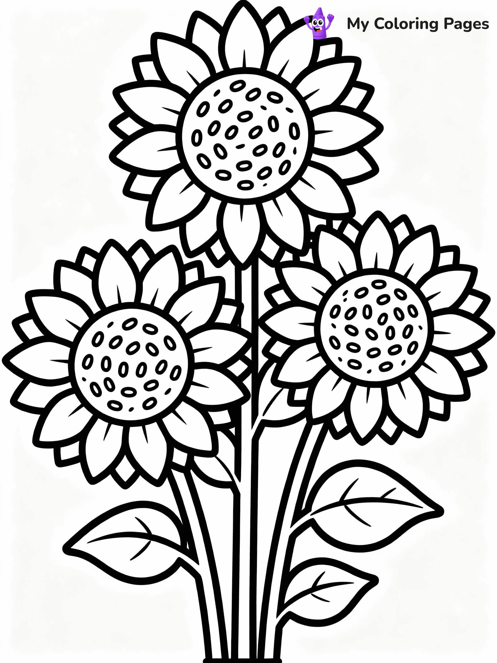 ⚠️ CRITICAL REQUIREMENT - ABSOLUTE BLACK AND WHITE ONLY ⚠️
This MUST be a BLACK AND WHITE line drawing ONLY. NO COLORS whatsoever.
- ONLY pure black lines (#000000) on pure white background (#FFFFFF)
- ABSOLUTELY NO colors, NO shading, NO gradients, NO grayscale
- If there are ANY colors in the output, the image is REJECTED
- This is a COLORING PAGE - meant to be COLORED IN by children
- The output must be UNCOLORED line art ready for coloring
⚠️ SUBJECT TO DRAW: Sunflowers facing the sun, large round centers and textured seeds. Important: PURE OUTLINES. NO FILLS, COLOR, SHADING, OR GREYSCALE. WHITE BACKGROUND.
(REMEMBER: Output must be BLACK AND WHITE line art only, NOT colored!)
# Flat, Friendly Cartoon Line-Art Coloring Page
You are generating a **pure black-and-white binary image** of a child-friendly cartoon scene combining characters and background scenery in one cohesive composition.
## Rendering Rules (Strict)
- Only two colors: pure black (#000000) outlines and pure white (#FFFFFF) background.
- No grayscale, shading, gradients, tints, fills, transparency, or partial pixels.
- No antialiasing or blended edges; every pixel is 100% black or white.
- No solid black fills inside shapes — all areas inside outlines must remain white.
- No dark clothing areas or filled tone blocks; all garments outlined only.
- No shadows, textures, lighting, or tonal variations.
- Must look like flat binary vector line-art for coloring pages.
## Drawing & Composition
- **Medium, consistent line weight**; clean closed outlines easy to color inside.
- **Flat, simple, child-friendly design** — no realism or 3D depth.
- Characters are **grounded on a surface**, centered and large.
- **Balanced composition** with clear silhouettes and minimal props.
## Scenery & Style
- Landmarks (e.g., mosque, CN Tower) and scenery (trees, benches, waves) drawn with **black outlines only.**
- For real-world figures, teams, or places, show accurate details using only black outlines—no text or logos. Use distinctive uniform patterns, abstract symbols, and landmark silhouettes to convey identity.
- Keep **consistent perspective**; no floating elements.
- **Style:** whimsical **Doodle Art Alley** — rounded, friendly outlines.
- May adapt shapes from **Crayola, Disney, Peppa Pig, Cocomelon** — *by shape only, never color.*
- Final output: **flat, crisp, binary (#000000/#FFFFFF)**, **no filled color or background text.**
EXTREMELYE IMPORTANT:
- PURE BINARY LINE-ART; NO FILLS (HAIR/CLOTHES/SKIN), SHADING, OR GREY.
- NO SHADING, COLOR. MUST BE WHITE BACKGROUND.
⚠️ FINAL REMINDER: Draw the subject "Sunflowers facing the sun, large round centers and textured seeds. Important: PURE OUTLINES. NO FILLS, COLOR, SHADING, OR GREYSCALE. WHITE BACKGROUND." as BLACK AND WHITE line art. Zero colors in output.