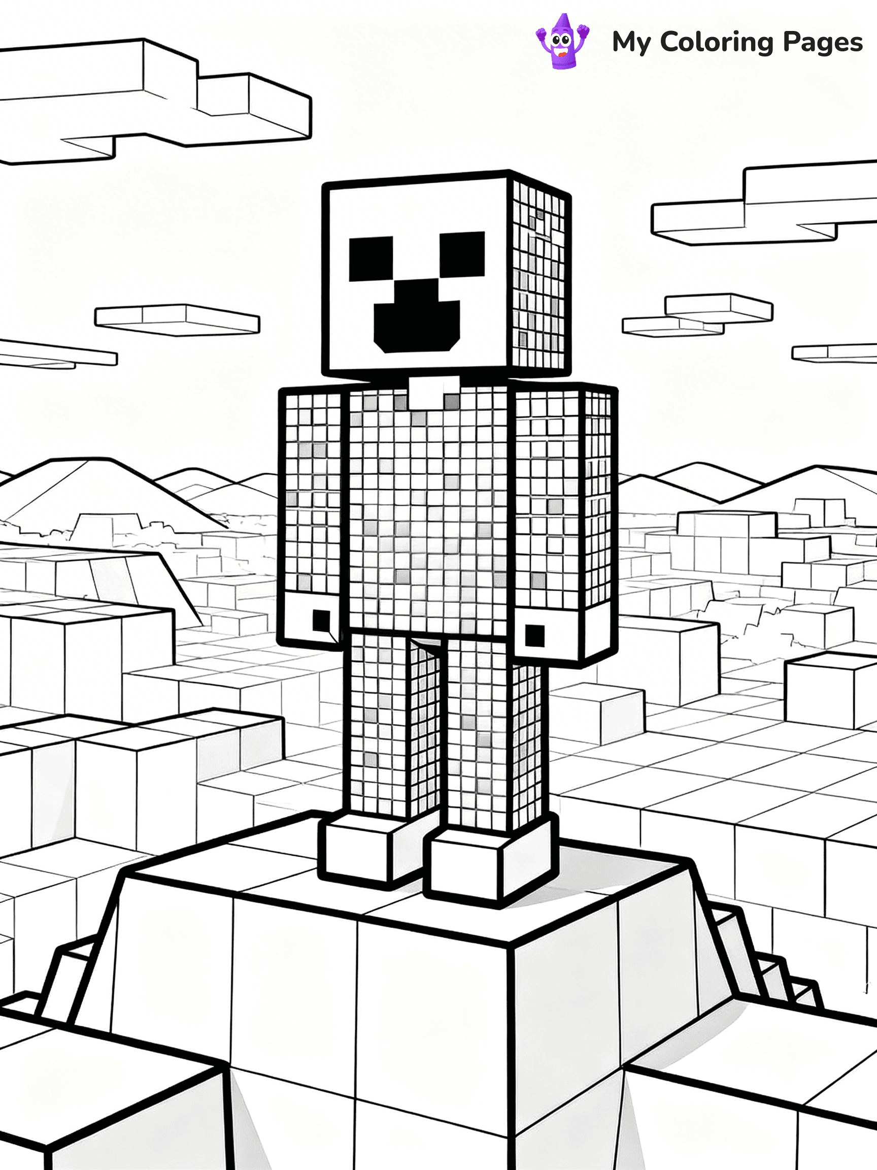 Minecraft Creeper Coloring Pages - 1
