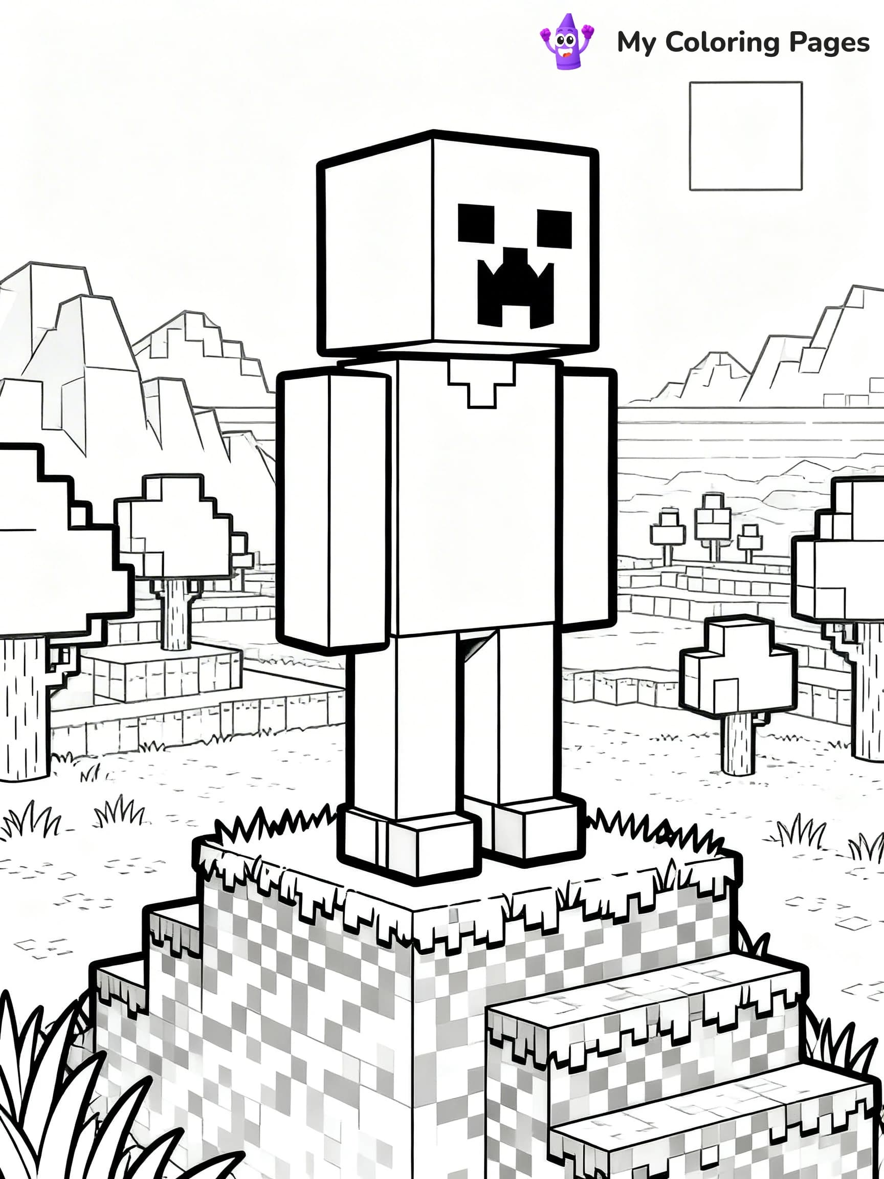Minecraft Creeper Coloring Pages - 2
