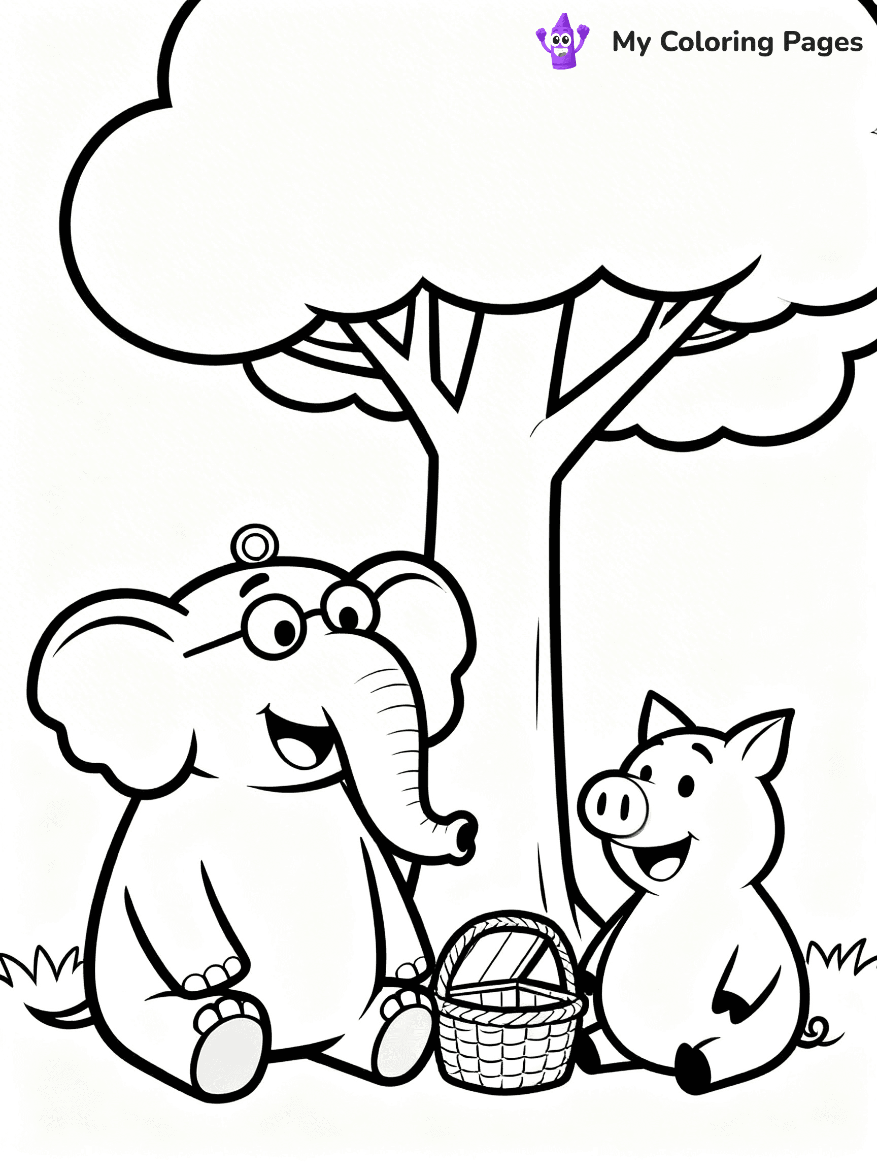 Piggie and Gerald Coloring Pages - 19