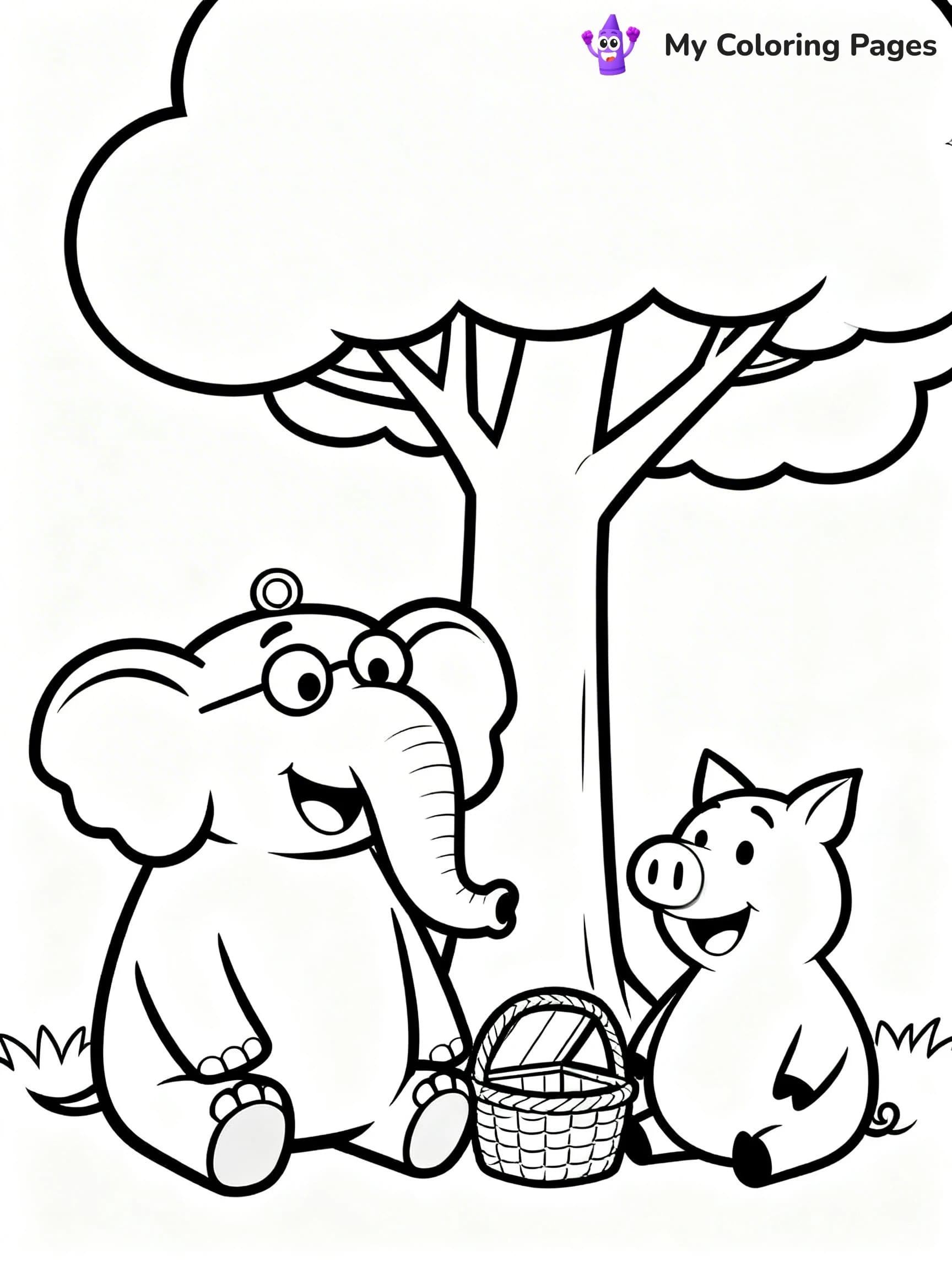 Piggie and Gerald Coloring Pages - 21
