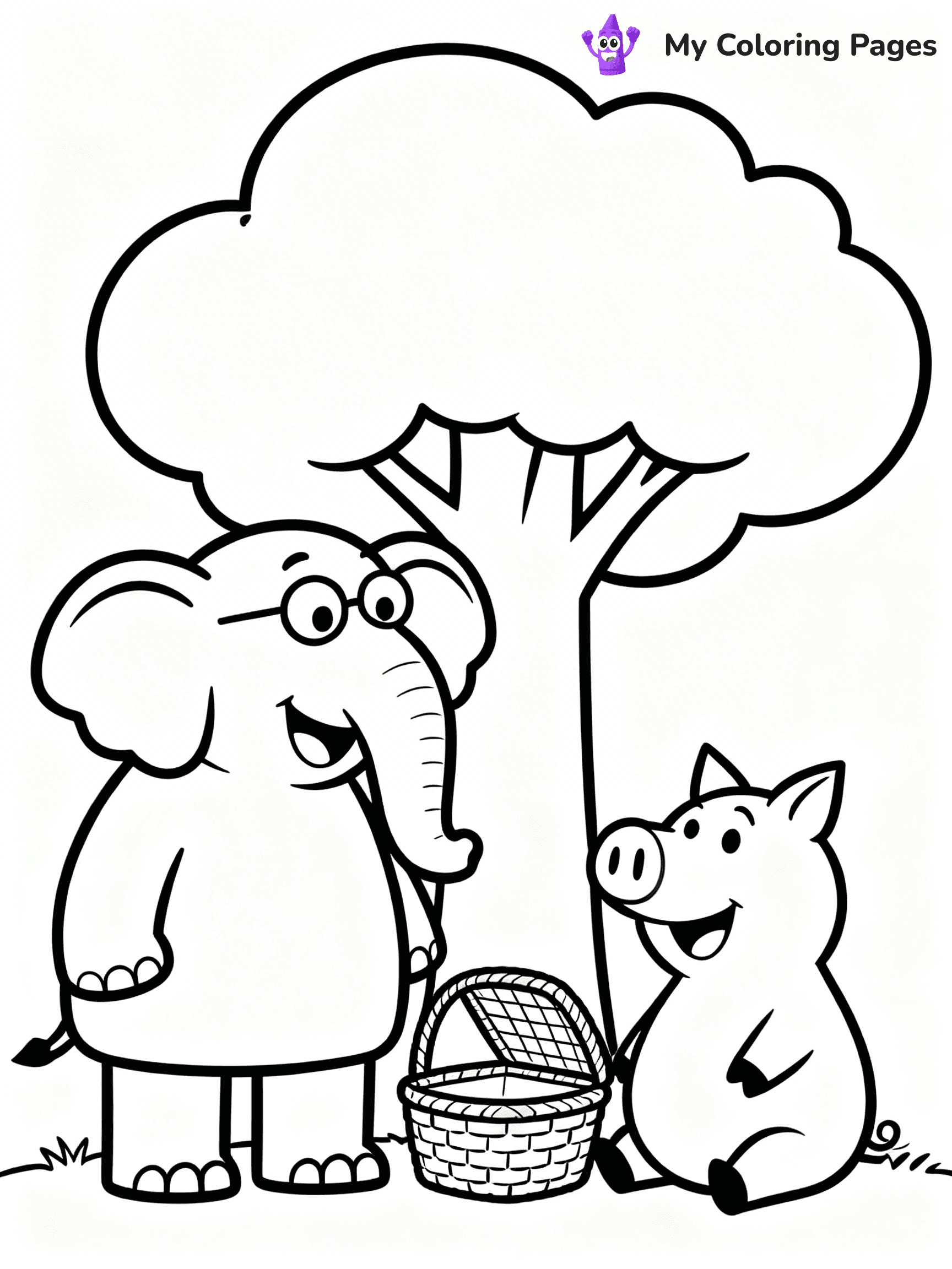 Piggie and Gerald Coloring Pages - 18