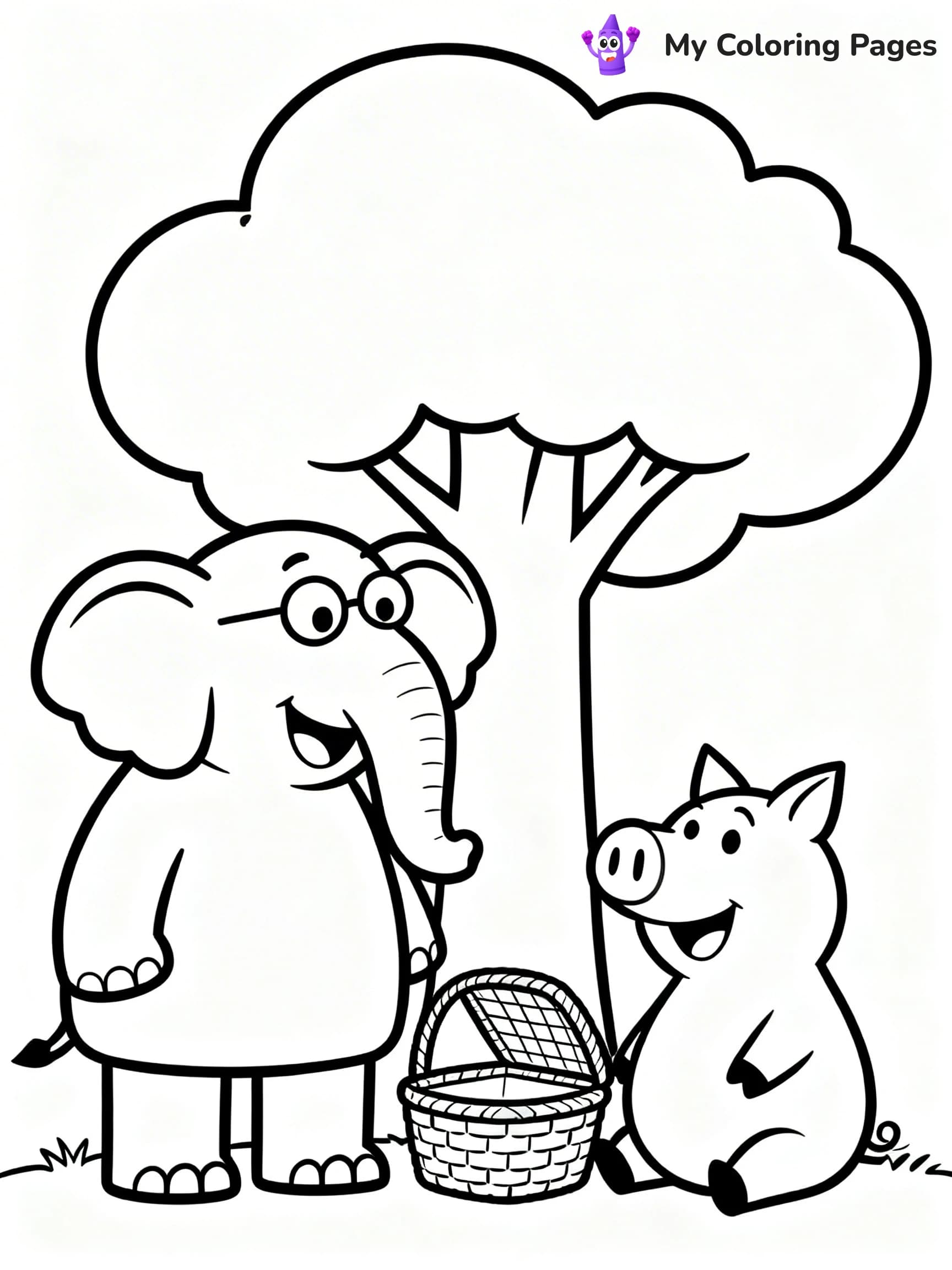 Piggie and Gerald Coloring Pages - 20