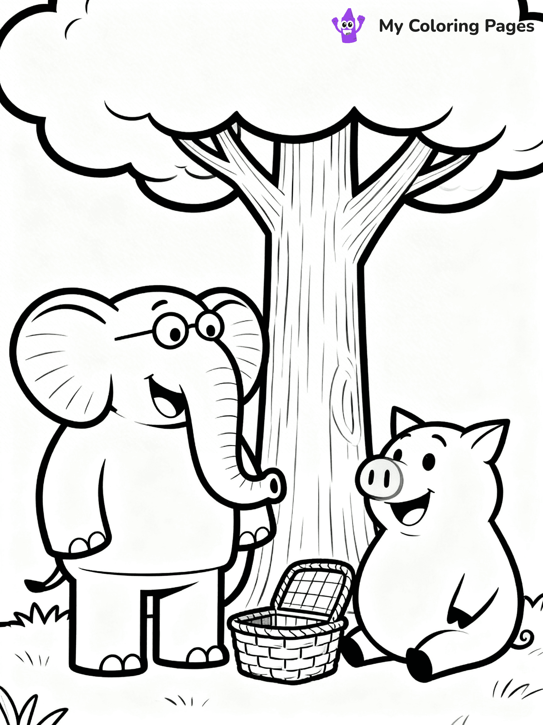 Piggie and Gerald Coloring Pages - 17