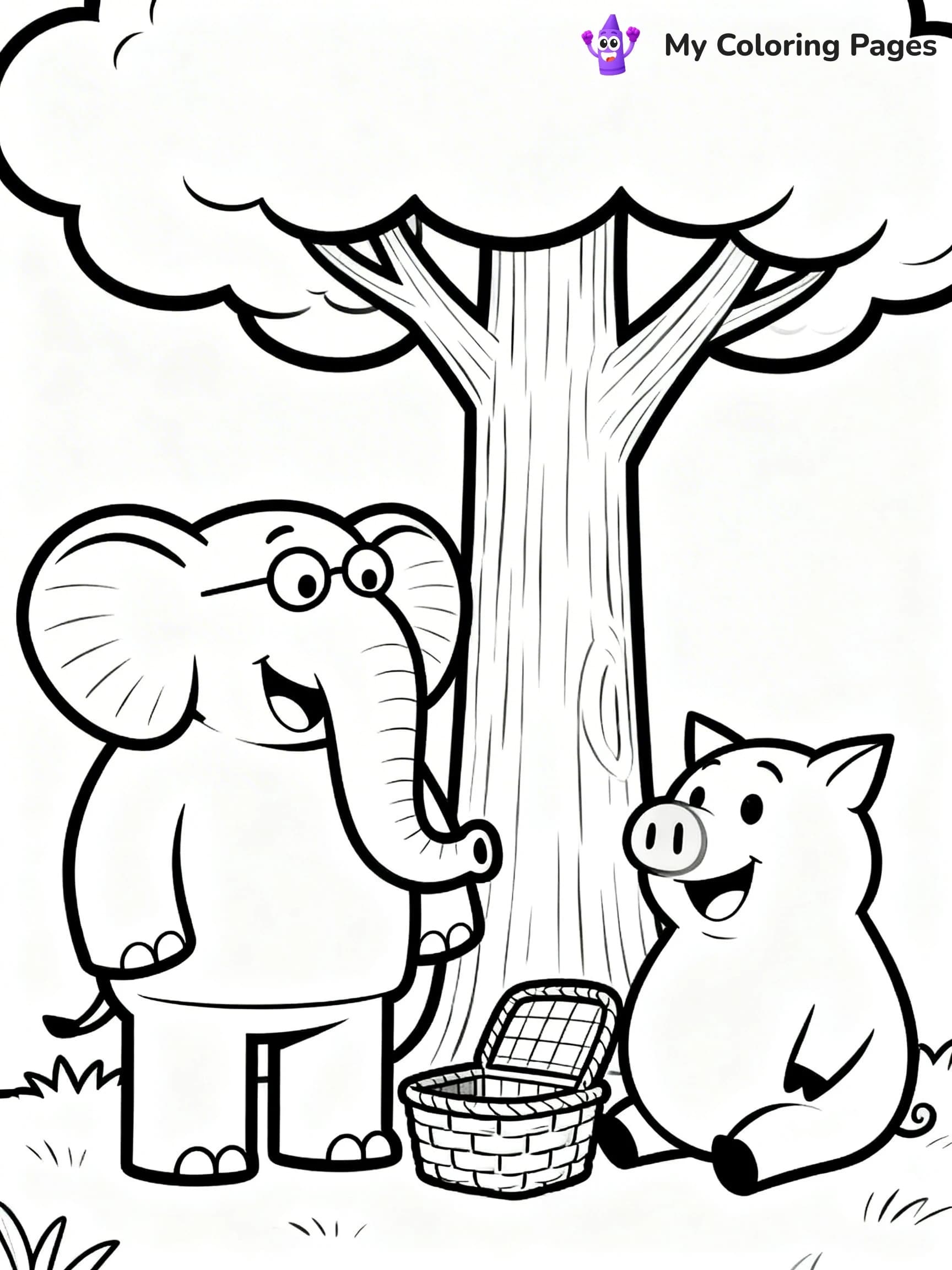 Piggie and Gerald Coloring Pages - 19