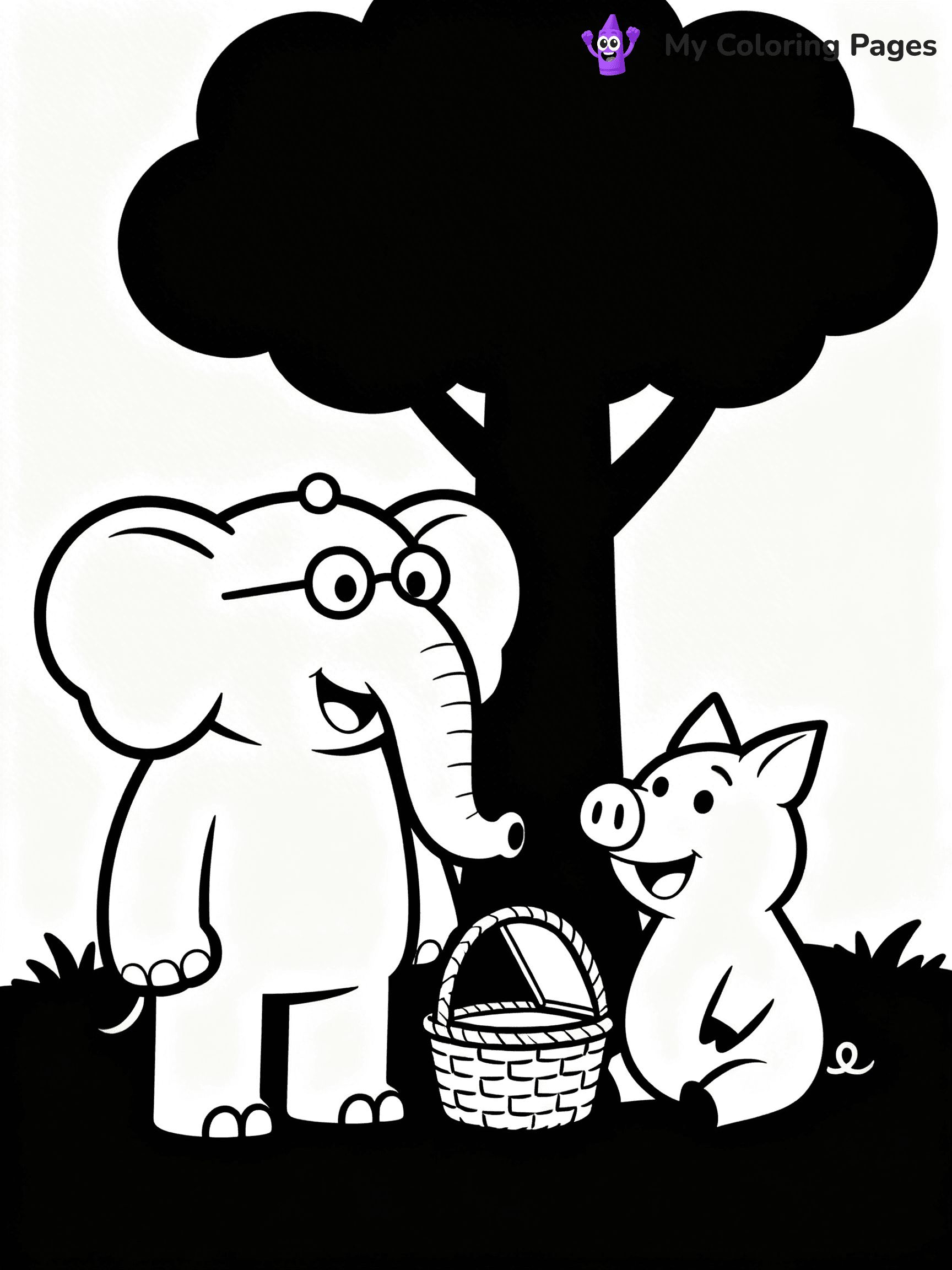 Piggie and Gerald Coloring Pages - 16