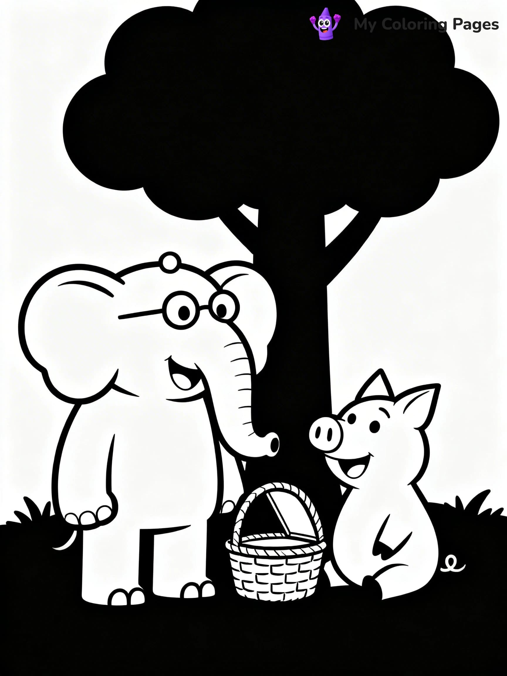 Piggie and Gerald Coloring Pages - 18