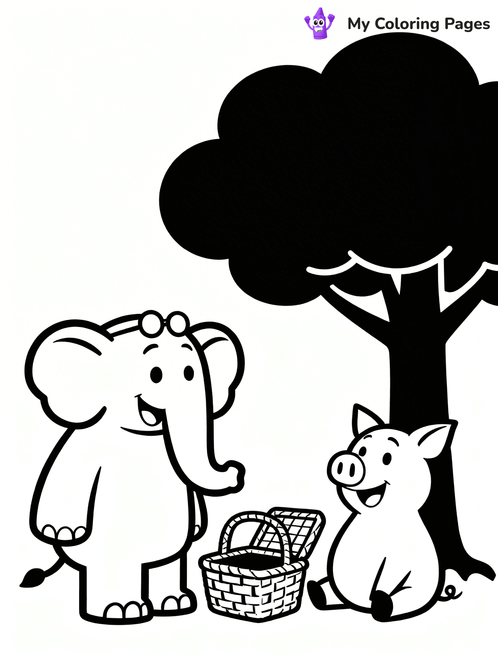 Piggie and Gerald Coloring Pages - 14