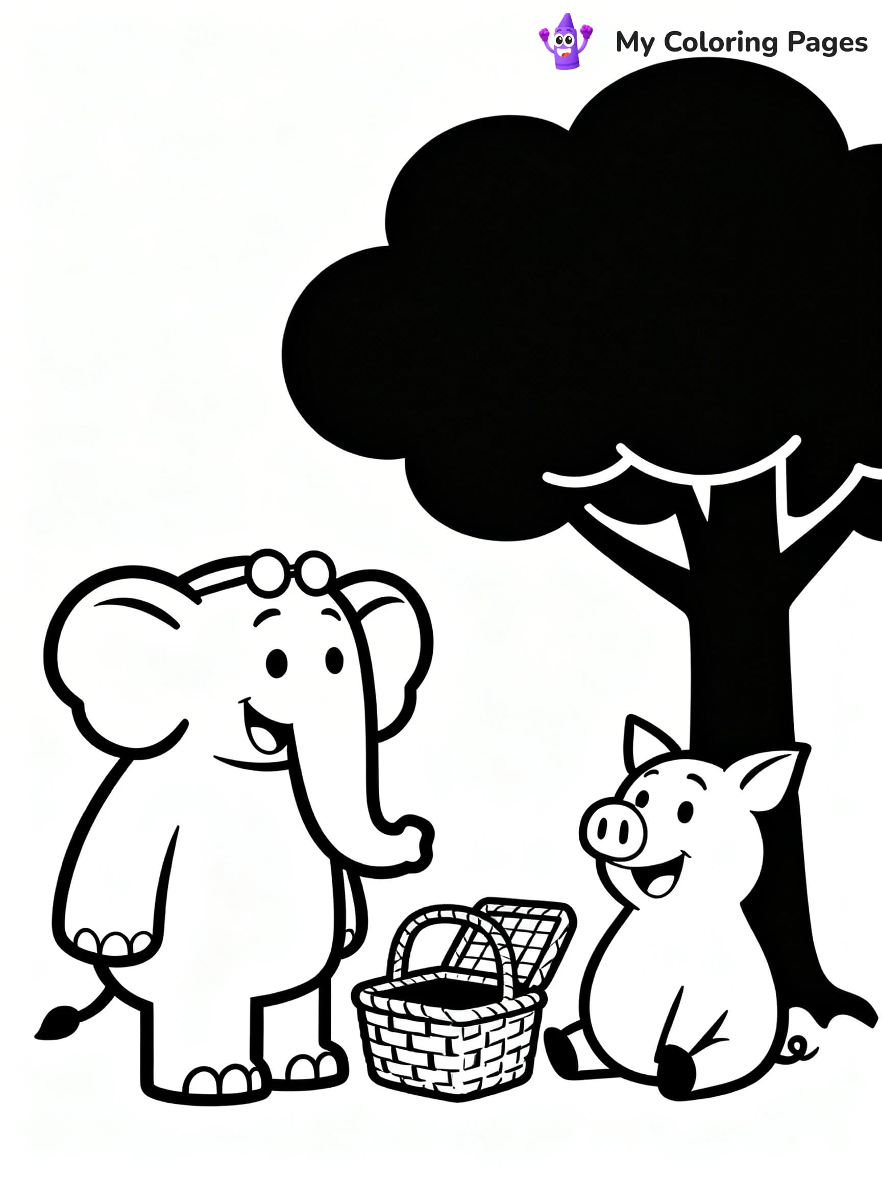 Piggie and Gerald Coloring Pages - 16