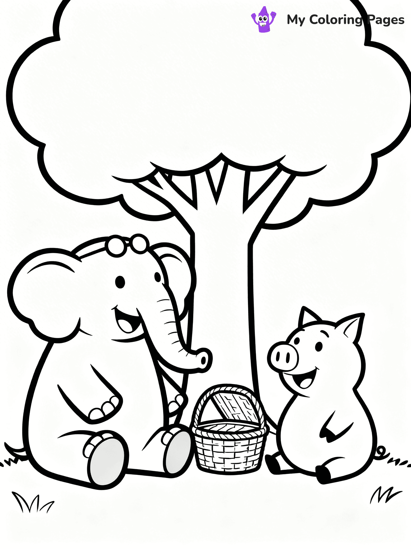 Piggie and Gerald Coloring Pages - 13