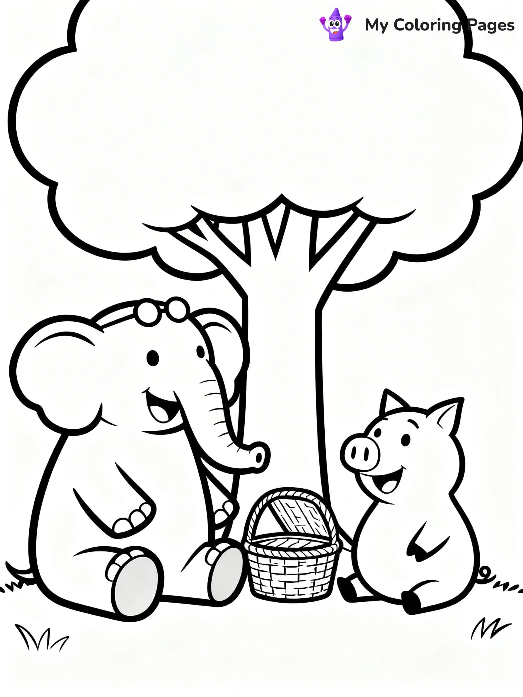 Piggie and Gerald Coloring Pages - 15