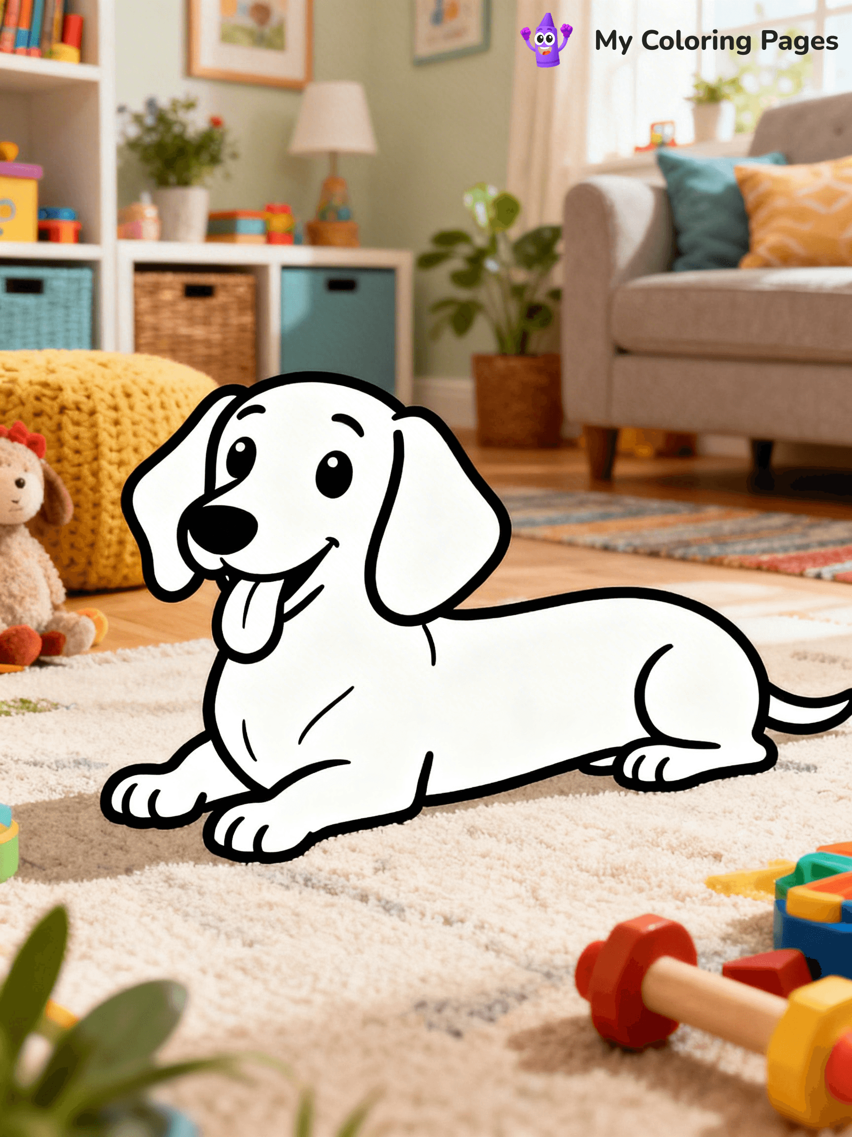 Realistic Dog Coloring Pages - 43