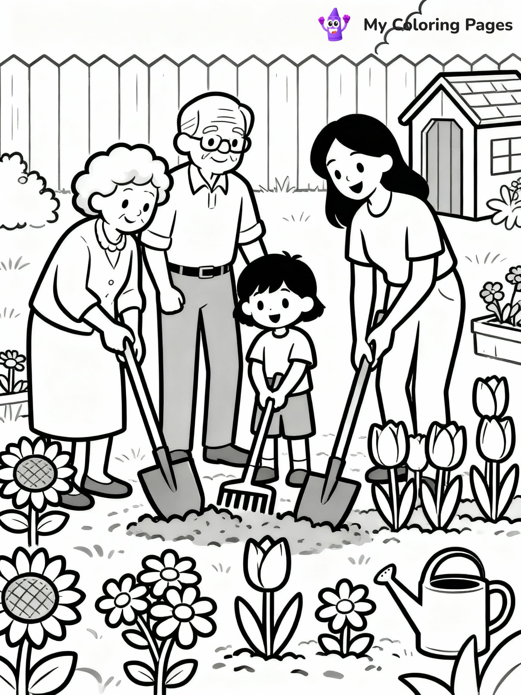 Family Coloring Pages - 5