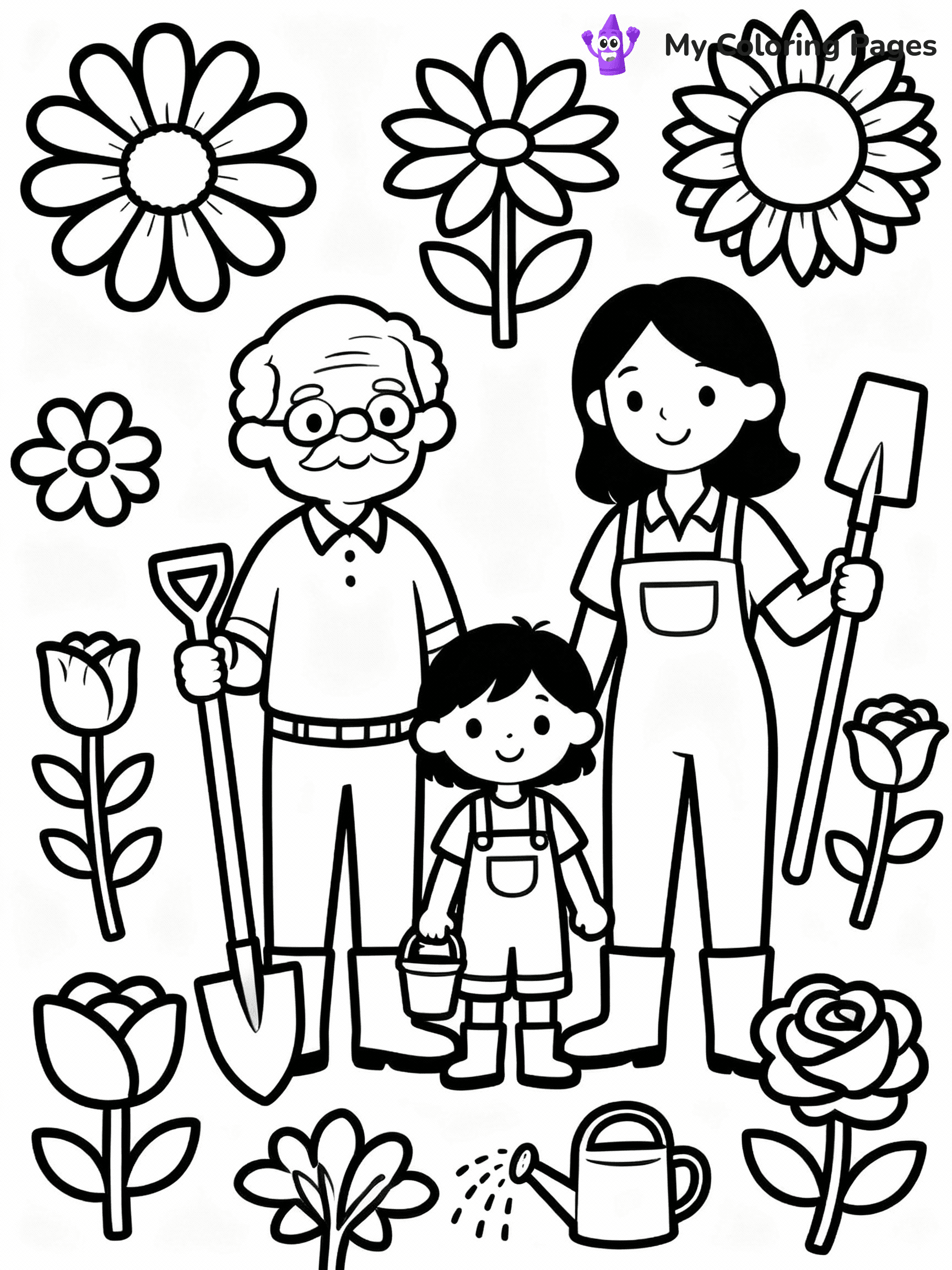 Family Coloring Pages - 4