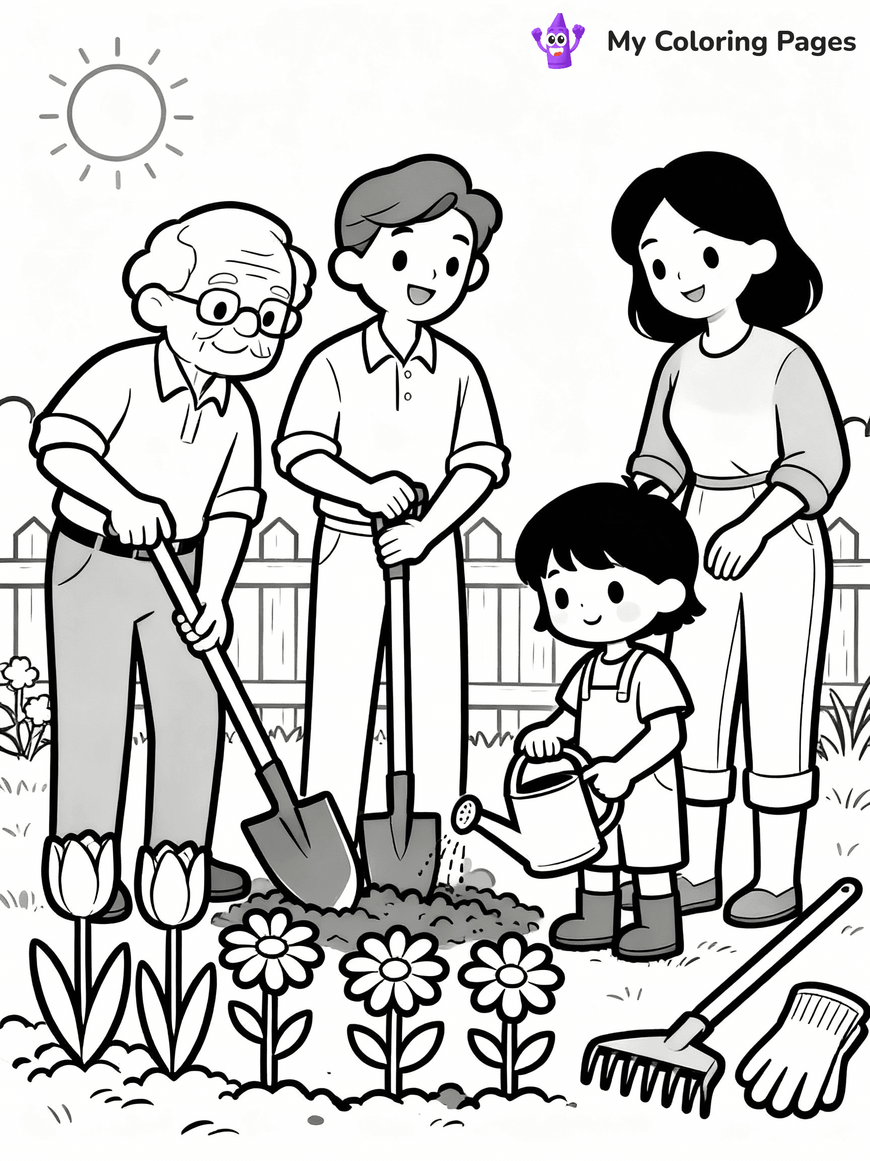 Family Coloring Pages - 3