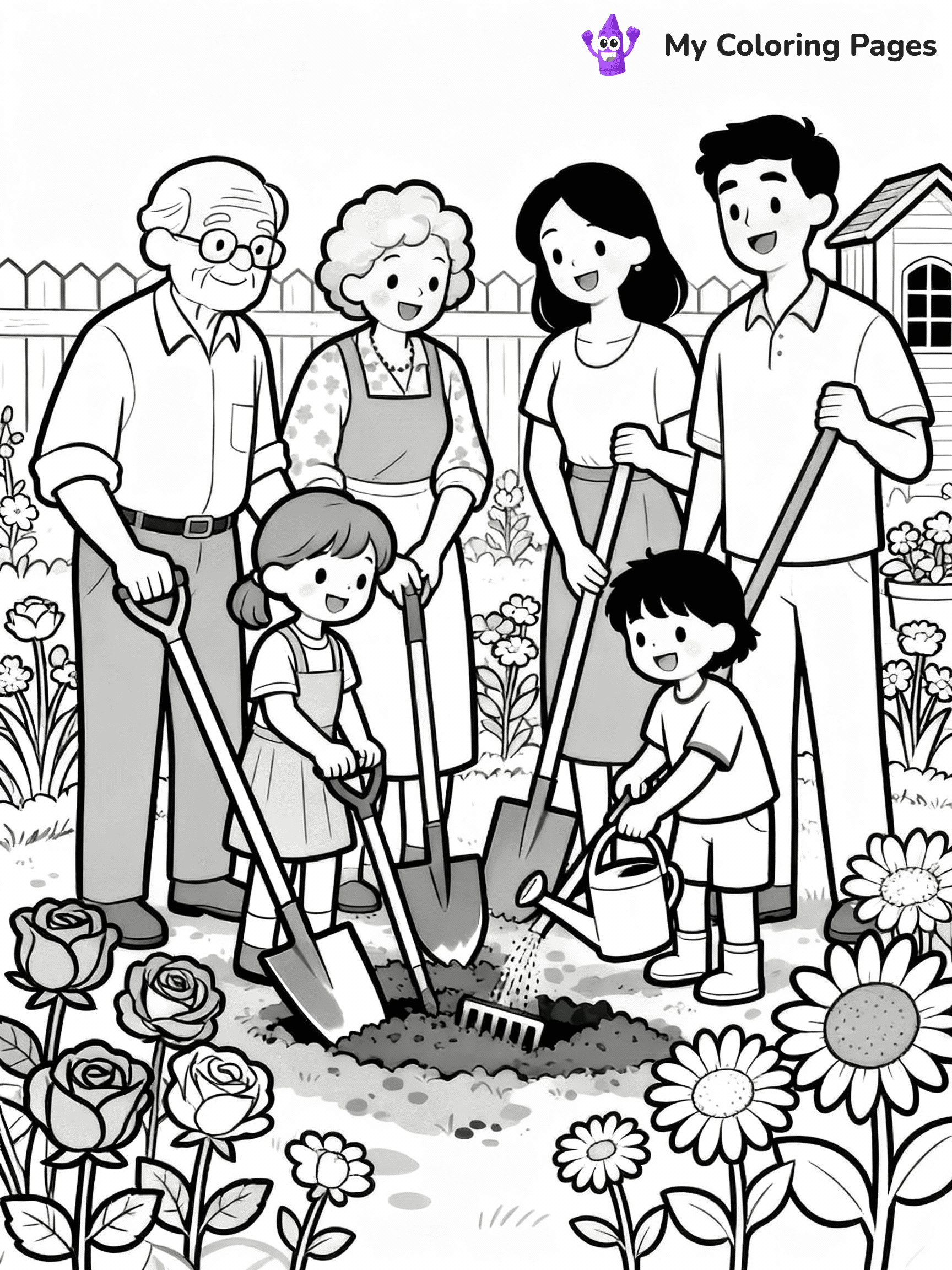Family Coloring Pages - 1