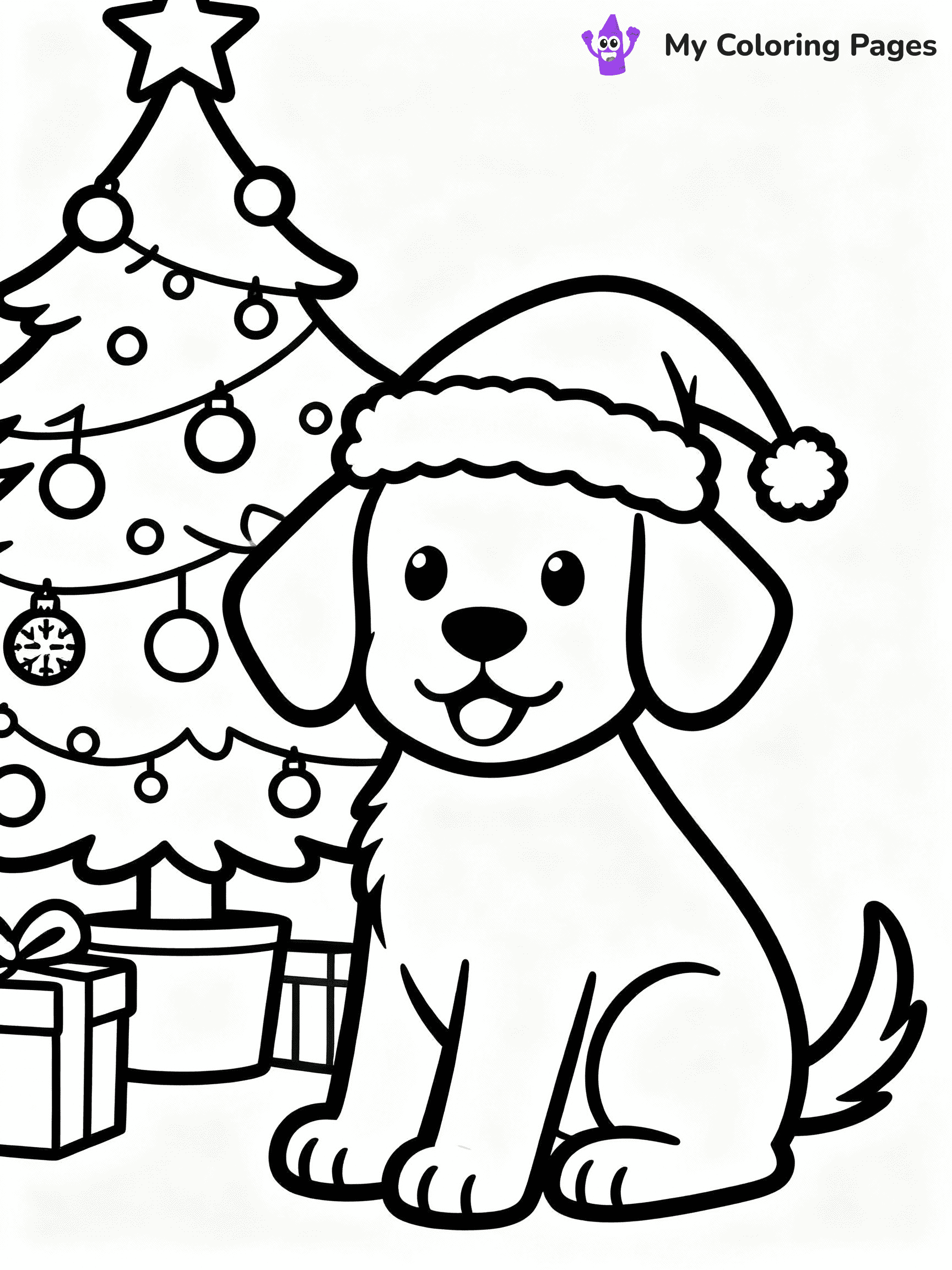 Christmas Puppy Coloring Pages - 22