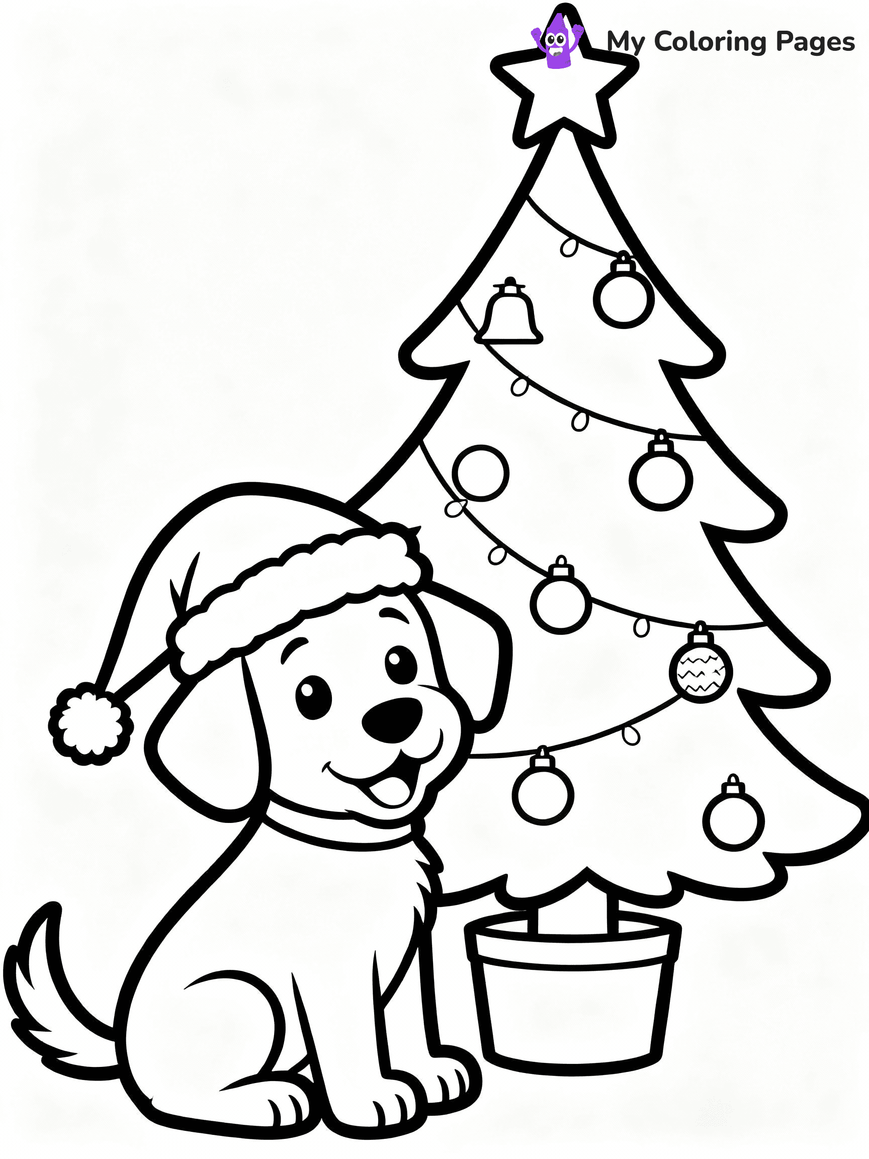 Christmas Puppy Coloring Pages - 21