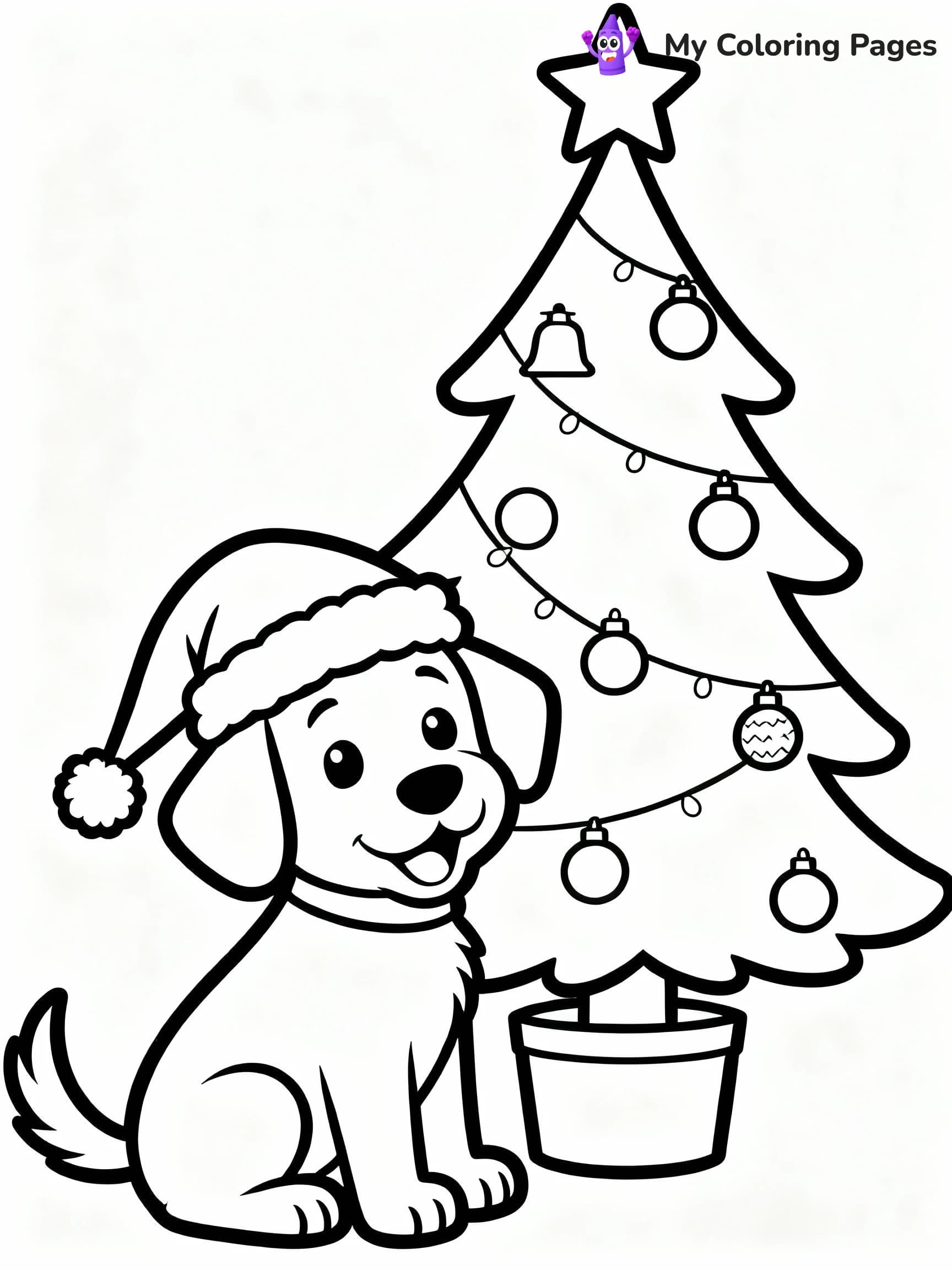 Christmas Puppy Coloring Pages - 21