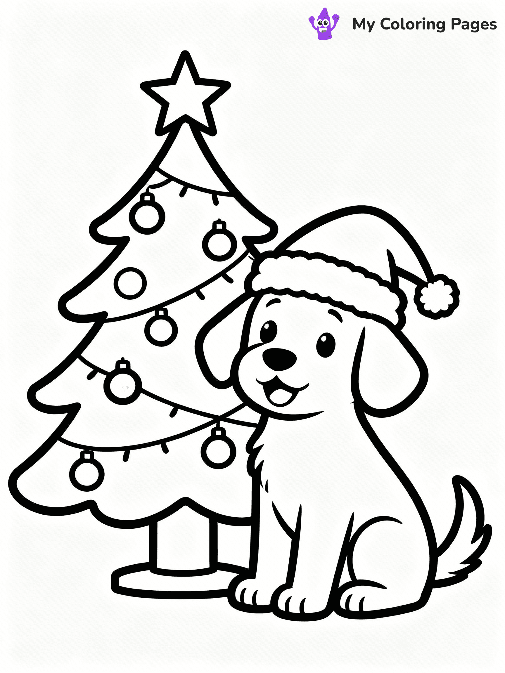 Christmas Puppy Coloring Pages - 20