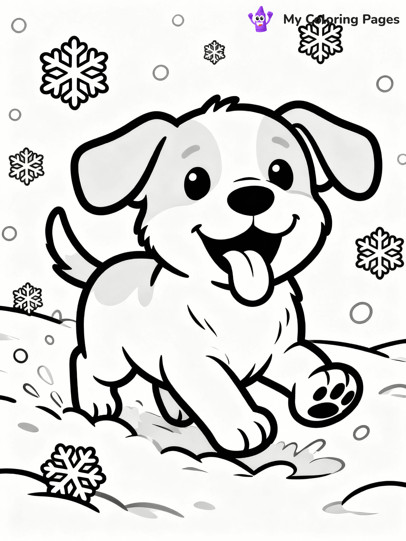 Christmas Puppy Coloring Pages - 11