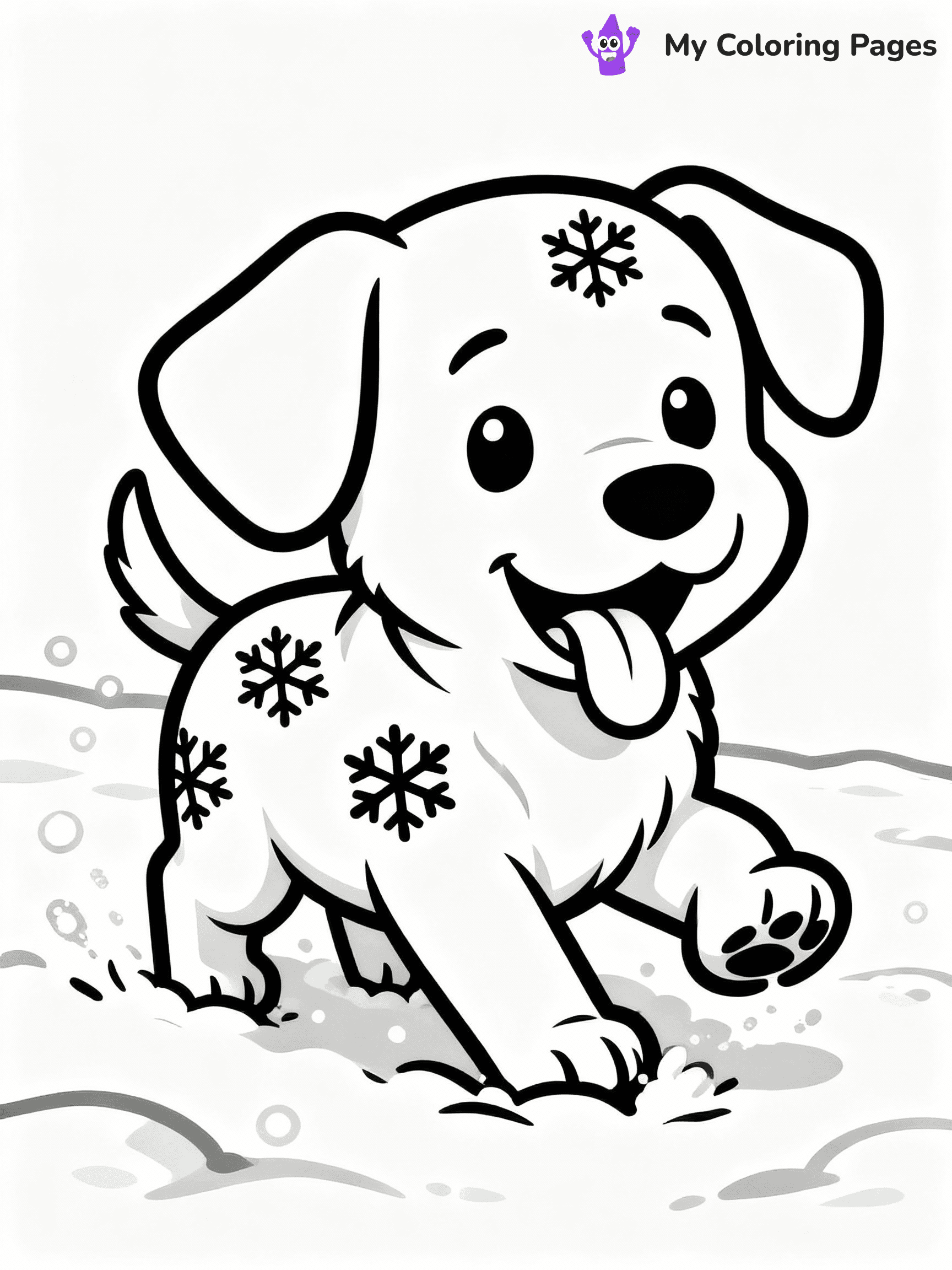 Christmas Puppy Coloring Pages - 10