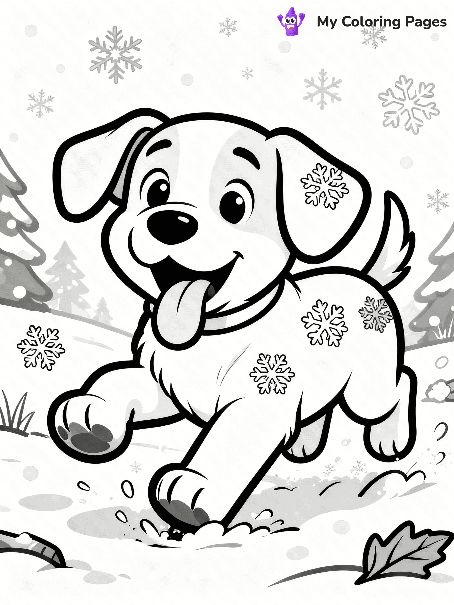 Christmas Puppy Coloring Pages - 9