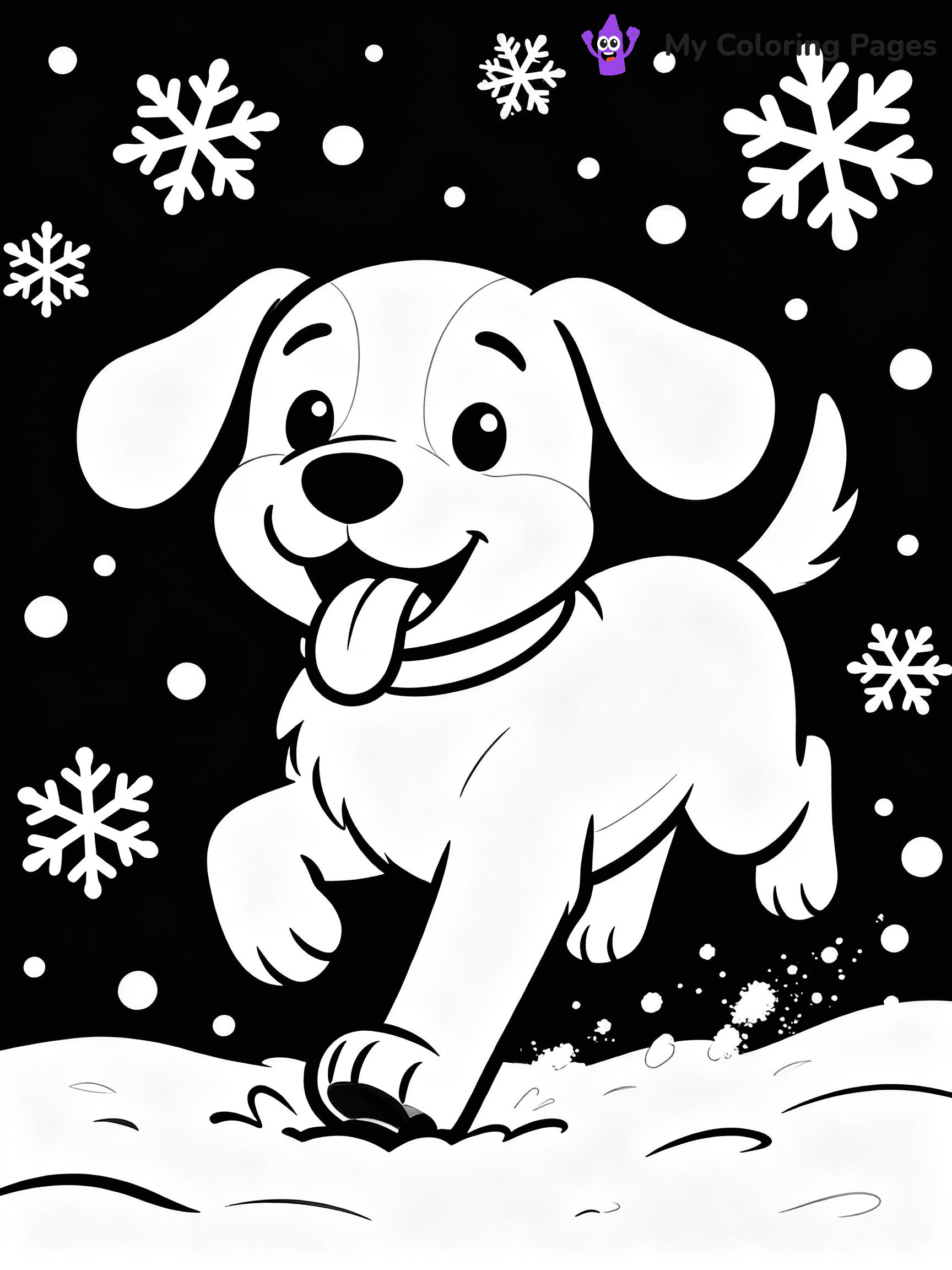Christmas Puppy Coloring Pages - 8