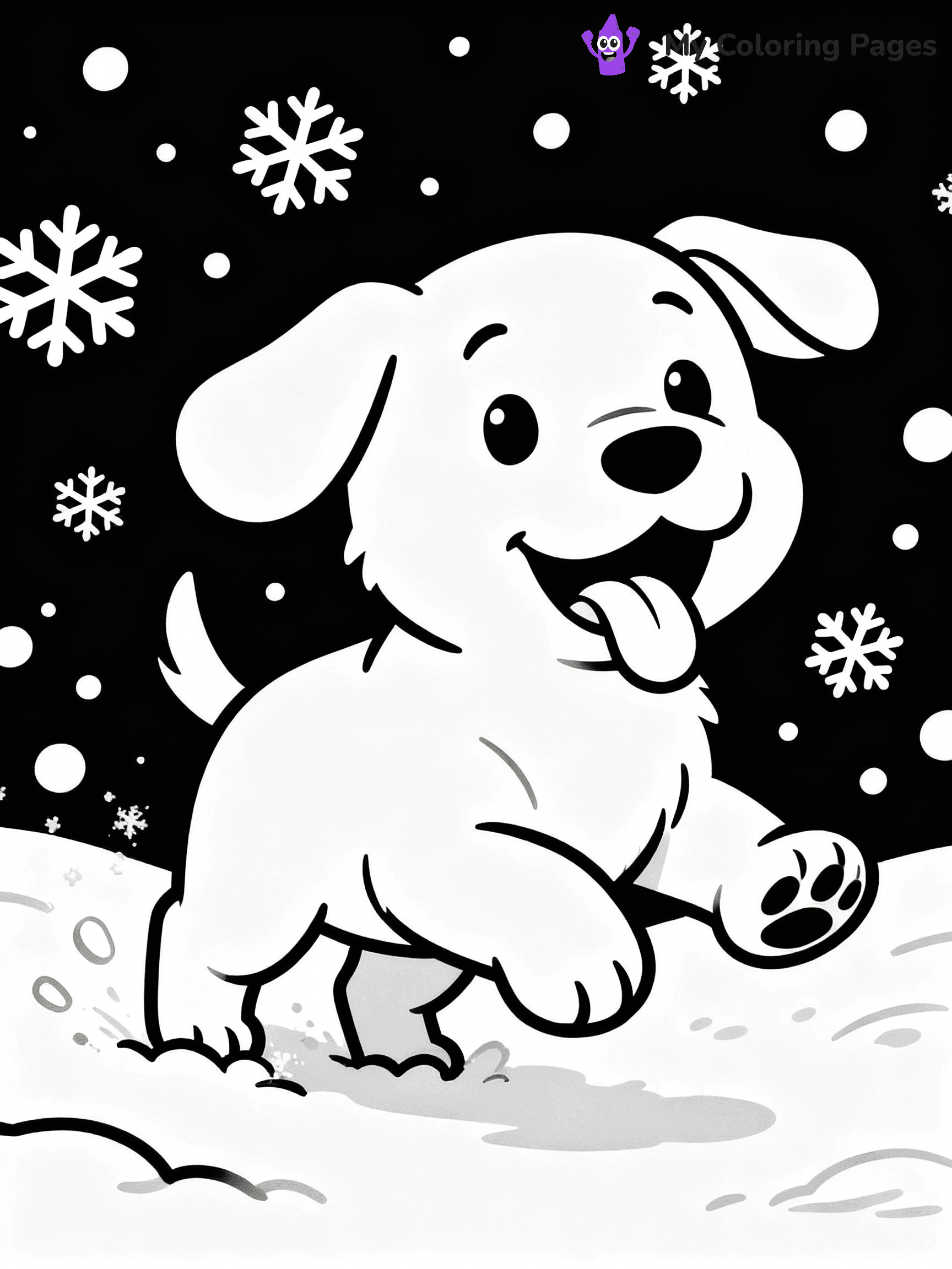 Christmas Puppy Coloring Pages - 7