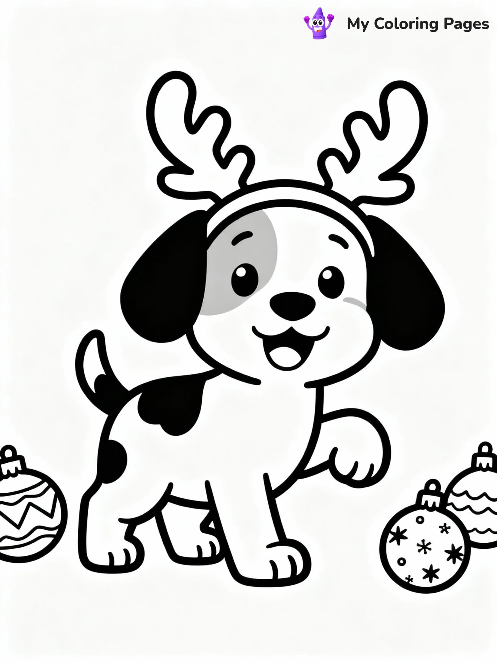 Christmas Puppy Coloring Pages - 6