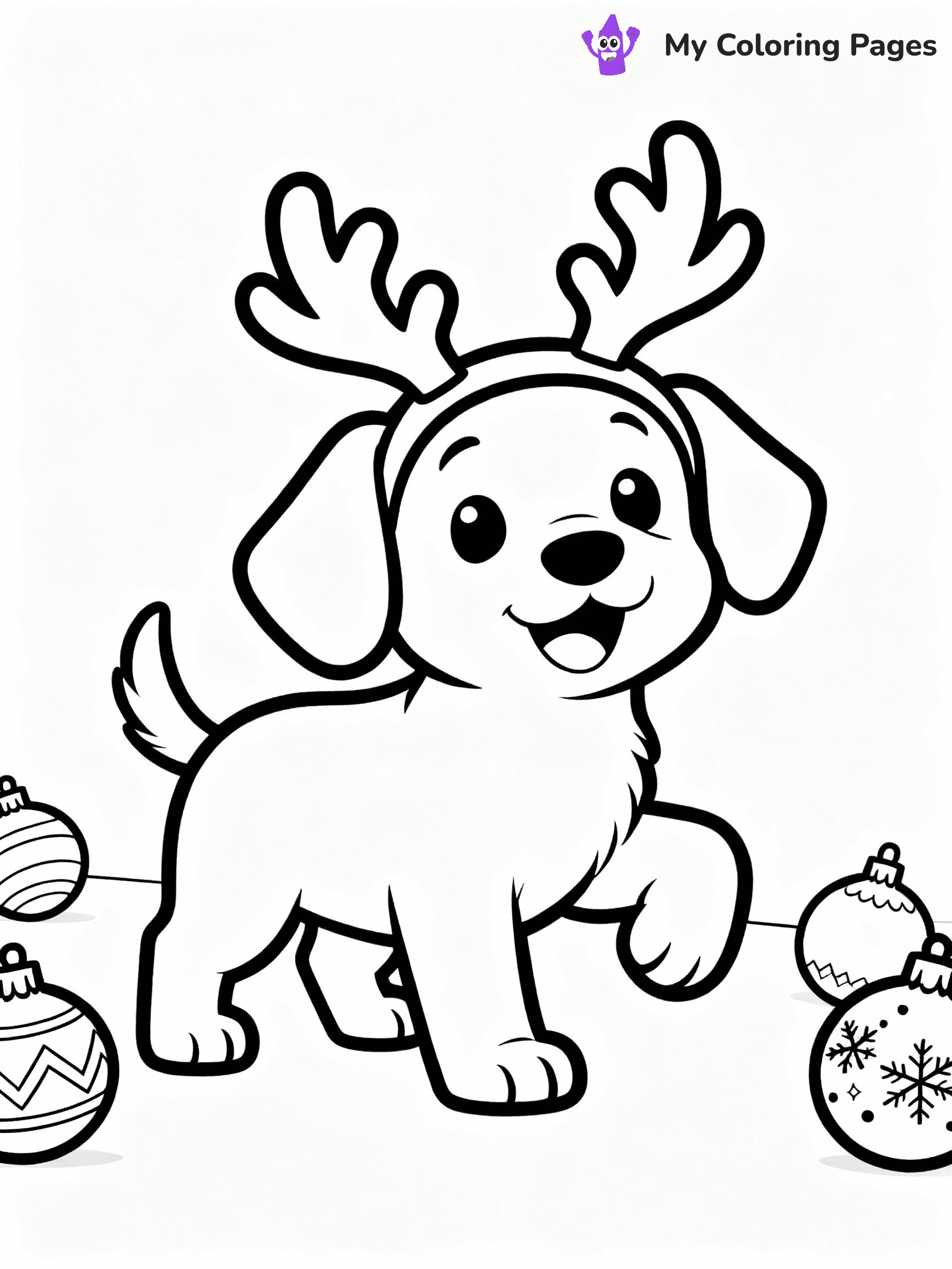 Christmas Puppy Coloring Pages - 5