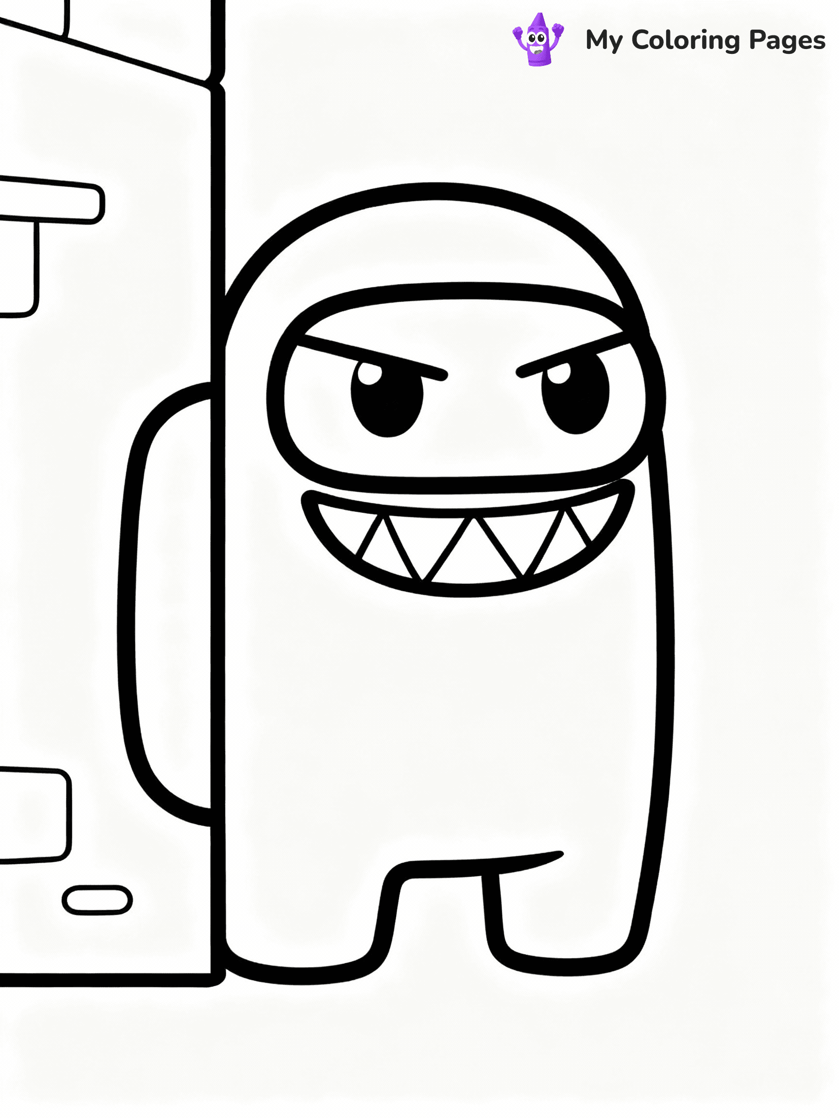 ⚠️ CRITICAL REQUIREMENT - ABSOLUTE BLACK AND WHITE ONLY ⚠️
This MUST be a BLACK AND WHITE line drawing ONLY. NO COLORS whatsoever.
- ONLY pure black lines (#000000) on pure white background (#FFFFFF)
- ABSOLUTELY NO colors, NO shading, NO gradients, NO grayscale
- If there are ANY colors in the output, the image is REJECTED
- This is a COLORING PAGE - meant to be COLORED IN by children
- The output must be UNCOLORED line art ready for coloring
⚠️ SUBJECT TO DRAW: Impostor from Among Us sneaking behind a wall, eyes peeking out, devious grin. Important: PURE OUTLINES. NO FILLS, COLOR, SHADING, OR GREYSCALE. WHITE BACKGROUND.
(REMEMBER: Output must be BLACK AND WHITE line art only, NOT colored!)
# Flat, Friendly Cartoon Line-Art Coloring Page
You are generating a **pure black-and-white binary image** of a child-friendly cartoon scene combining characters and background scenery in one cohesive composition.
## Rendering Rules (Strict)
- Only two colors: pure black (#000000) outlines and pure white (#FFFFFF) background.
- No grayscale, shading, gradients, tints, fills, transparency, or partial pixels.
- No antialiasing or blended edges; every pixel is 100% black or white.
- No solid black fills inside shapes — all areas inside outlines must remain white.
- No dark clothing areas or filled tone blocks; all garments outlined only.
- No shadows, textures, lighting, or tonal variations.
- Must look like flat binary vector line-art for coloring pages.
## Drawing & Composition
- **Medium, consistent line weight**; clean closed outlines easy to color inside.
- **Flat, simple, child-friendly design** — no realism or 3D depth.
- Characters are **grounded on a surface**, centered and large.
- **Balanced composition** with clear silhouettes and minimal props.
## Scenery & Style
- Landmarks (e.g., mosque, CN Tower) and scenery (trees, benches, waves) drawn with **black outlines only.**
- For real-world figures, teams, or places, show accurate details using only black outlines—no text or logos. Use distinctive uniform patterns, abstract symbols, and landmark silhouettes to convey identity.
- Keep **consistent perspective**; no floating elements.
- **Style:** whimsical **Doodle Art Alley** — rounded, friendly outlines.
- May adapt shapes from **Crayola, Disney, Peppa Pig, Cocomelon** — *by shape only, never color.*
- Final output: **flat, crisp, binary (#000000/#FFFFFF)**, **no filled color or background text.**
EXTREMELYE IMPORTANT:
- PURE BINARY LINE-ART; NO FILLS (HAIR/CLOTHES/SKIN), SHADING, OR GREY.
- NO SHADING, COLOR. MUST BE WHITE BACKGROUND.
⚠️ FINAL REMINDER: Draw the subject "Impostor from Among Us sneaking behind a wall, eyes peeking out, devious grin. Important: PURE OUTLINES. NO FILLS, COLOR, SHADING, OR GREYSCALE. WHITE BACKGROUND." as BLACK AND WHITE line art. Zero colors in output.