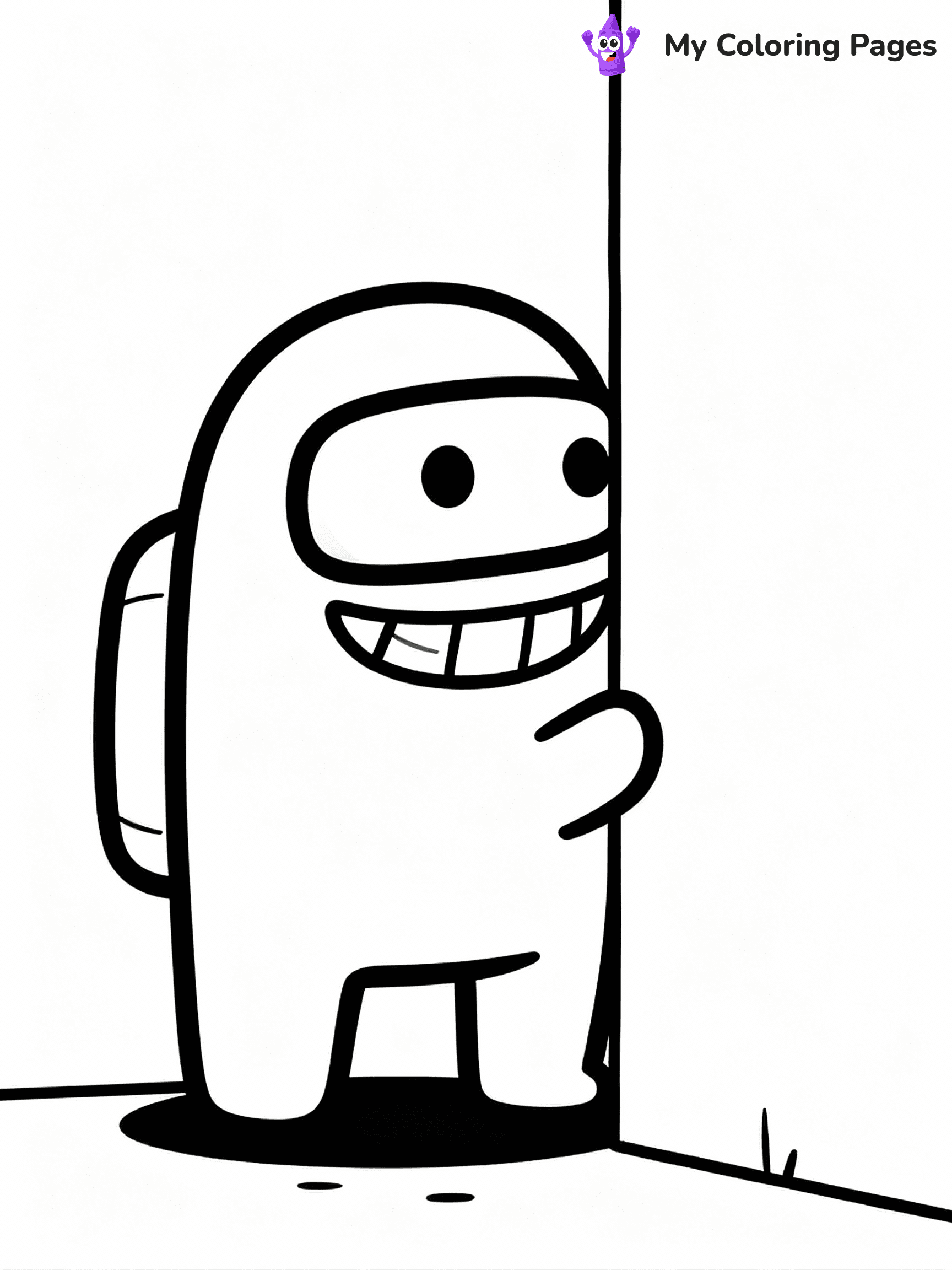 ⚠️ CRITICAL REQUIREMENT - ABSOLUTE BLACK AND WHITE ONLY ⚠️
This MUST be a BLACK AND WHITE line drawing ONLY. NO COLORS whatsoever.
- ONLY pure black lines (#000000) on pure white background (#FFFFFF)
- ABSOLUTELY NO colors, NO shading, NO gradients, NO grayscale
- If there are ANY colors in the output, the image is REJECTED
- This is a COLORING PAGE - meant to be COLORED IN by children
- The output must be UNCOLORED line art ready for coloring
⚠️ SUBJECT TO DRAW: Impostor from Among Us sneaking behind a wall, eyes peeking out, devious grin. Important: PURE OUTLINES. NO FILLS, COLOR, SHADING, OR GREYSCALE. WHITE BACKGROUND.
(REMEMBER: Output must be BLACK AND WHITE line art only, NOT colored!)
# Flat, Friendly Cartoon Line-Art Coloring Page
You are generating a **pure black-and-white binary image** of a child-friendly cartoon scene combining characters and background scenery in one cohesive composition.
## Rendering Rules (Strict)
- Only two colors: pure black (#000000) outlines and pure white (#FFFFFF) background.
- No grayscale, shading, gradients, tints, fills, transparency, or partial pixels.
- No antialiasing or blended edges; every pixel is 100% black or white.
- No solid black fills inside shapes — all areas inside outlines must remain white.
- No dark clothing areas or filled tone blocks; all garments outlined only.
- No shadows, textures, lighting, or tonal variations.
- Must look like flat binary vector line-art for coloring pages.
## Drawing & Composition
- **Medium, consistent line weight**; clean closed outlines easy to color inside.
- **Flat, simple, child-friendly design** — no realism or 3D depth.
- Characters are **grounded on a surface**, centered and large.
- **Balanced composition** with clear silhouettes and minimal props.
## Scenery & Style
- Landmarks (e.g., mosque, CN Tower) and scenery (trees, benches, waves) drawn with **black outlines only.**
- For real-world figures, teams, or places, show accurate details using only black outlines—no text or logos. Use distinctive uniform patterns, abstract symbols, and landmark silhouettes to convey identity.
- Keep **consistent perspective**; no floating elements.
- **Style:** whimsical **Doodle Art Alley** — rounded, friendly outlines.
- May adapt shapes from **Crayola, Disney, Peppa Pig, Cocomelon** — *by shape only, never color.*
- Final output: **flat, crisp, binary (#000000/#FFFFFF)**, **no filled color or background text.**
EXTREMELYE IMPORTANT:
- PURE BINARY LINE-ART; NO FILLS (HAIR/CLOTHES/SKIN), SHADING, OR GREY.
- NO SHADING, COLOR. MUST BE WHITE BACKGROUND.
⚠️ FINAL REMINDER: Draw the subject "Impostor from Among Us sneaking behind a wall, eyes peeking out, devious grin. Important: PURE OUTLINES. NO FILLS, COLOR, SHADING, OR GREYSCALE. WHITE BACKGROUND." as BLACK AND WHITE line art. Zero colors in output.