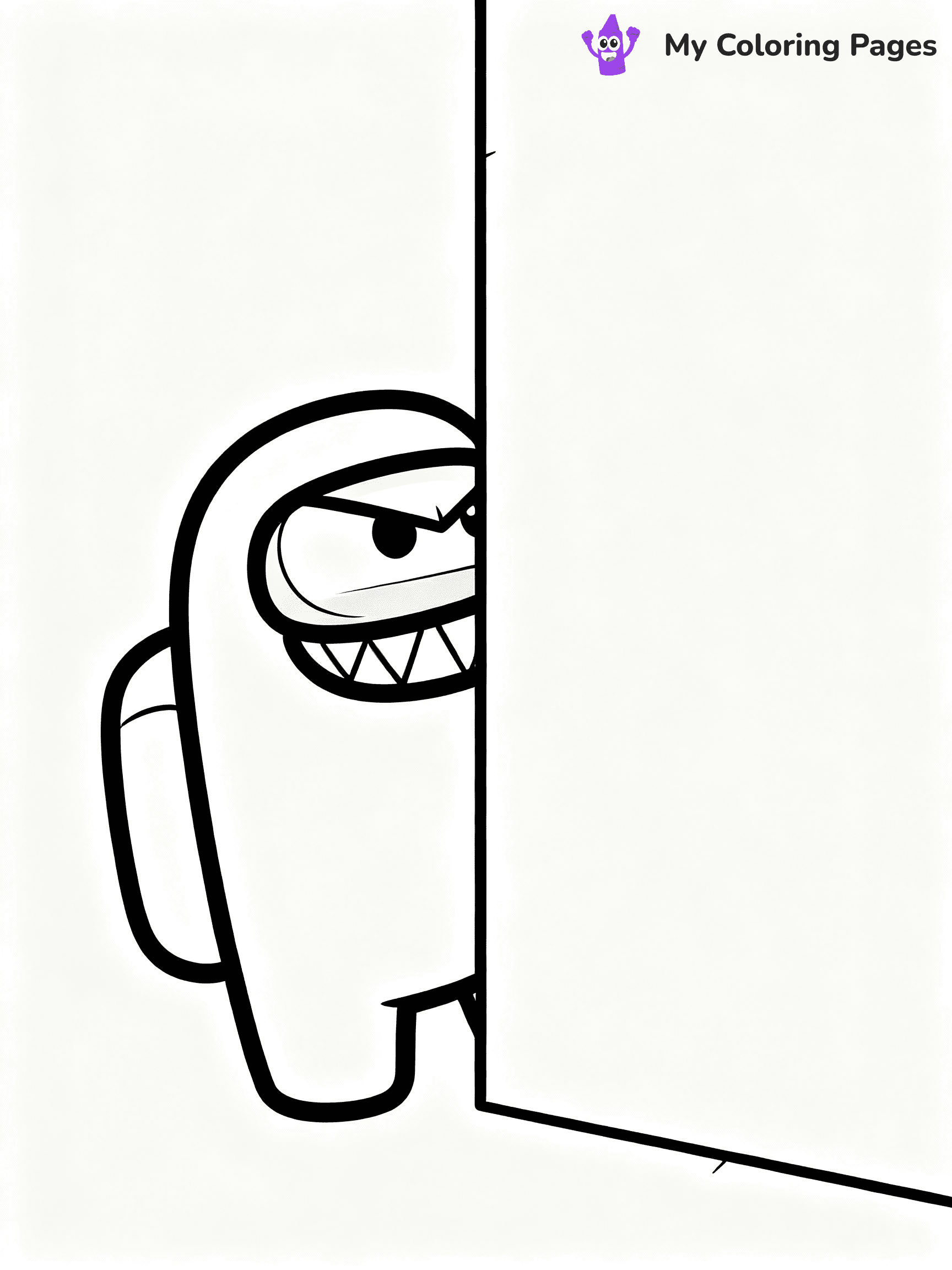 ⚠️ CRITICAL REQUIREMENT - ABSOLUTE BLACK AND WHITE ONLY ⚠️
This MUST be a BLACK AND WHITE line drawing ONLY. NO COLORS whatsoever.
- ONLY pure black lines (#000000) on pure white background (#FFFFFF)
- ABSOLUTELY NO colors, NO shading, NO gradients, NO grayscale
- If there are ANY colors in the output, the image is REJECTED
- This is a COLORING PAGE - meant to be COLORED IN by children
- The output must be UNCOLORED line art ready for coloring
⚠️ SUBJECT TO DRAW: Impostor from Among Us sneaking behind a wall, eyes peeking out, devious grin. Important: PURE OUTLINES. NO FILLS, COLOR, SHADING, OR GREYSCALE. WHITE BACKGROUND.
(REMEMBER: Output must be BLACK AND WHITE line art only, NOT colored!)
# Flat, Friendly Cartoon Line-Art Coloring Page
You are generating a **pure black-and-white binary image** of a child-friendly cartoon scene combining characters and background scenery in one cohesive composition.
## Rendering Rules (Strict)
- Only two colors: pure black (#000000) outlines and pure white (#FFFFFF) background.
- No grayscale, shading, gradients, tints, fills, transparency, or partial pixels.
- No antialiasing or blended edges; every pixel is 100% black or white.
- No solid black fills inside shapes — all areas inside outlines must remain white.
- No dark clothing areas or filled tone blocks; all garments outlined only.
- No shadows, textures, lighting, or tonal variations.
- Must look like flat binary vector line-art for coloring pages.
## Drawing & Composition
- **Medium, consistent line weight**; clean closed outlines easy to color inside.
- **Flat, simple, child-friendly design** — no realism or 3D depth.
- Characters are **grounded on a surface**, centered and large.
- **Balanced composition** with clear silhouettes and minimal props.
## Scenery & Style
- Landmarks (e.g., mosque, CN Tower) and scenery (trees, benches, waves) drawn with **black outlines only.**
- For real-world figures, teams, or places, show accurate details using only black outlines—no text or logos. Use distinctive uniform patterns, abstract symbols, and landmark silhouettes to convey identity.
- Keep **consistent perspective**; no floating elements.
- **Style:** whimsical **Doodle Art Alley** — rounded, friendly outlines.
- May adapt shapes from **Crayola, Disney, Peppa Pig, Cocomelon** — *by shape only, never color.*
- Final output: **flat, crisp, binary (#000000/#FFFFFF)**, **no filled color or background text.**
EXTREMELYE IMPORTANT:
- PURE BINARY LINE-ART; NO FILLS (HAIR/CLOTHES/SKIN), SHADING, OR GREY.
- NO SHADING, COLOR. MUST BE WHITE BACKGROUND.
⚠️ FINAL REMINDER: Draw the subject "Impostor from Among Us sneaking behind a wall, eyes peeking out, devious grin. Important: PURE OUTLINES. NO FILLS, COLOR, SHADING, OR GREYSCALE. WHITE BACKGROUND." as BLACK AND WHITE line art. Zero colors in output.
