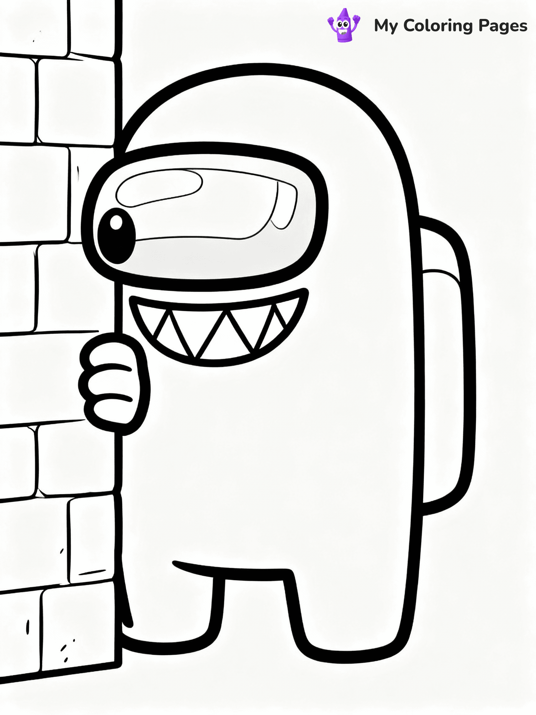 ⚠️ CRITICAL REQUIREMENT - ABSOLUTE BLACK AND WHITE ONLY ⚠️
This MUST be a BLACK AND WHITE line drawing ONLY. NO COLORS whatsoever.
- ONLY pure black lines (#000000) on pure white background (#FFFFFF)
- ABSOLUTELY NO colors, NO shading, NO gradients, NO grayscale
- If there are ANY colors in the output, the image is REJECTED
- This is a COLORING PAGE - meant to be COLORED IN by children
- The output must be UNCOLORED line art ready for coloring
⚠️ SUBJECT TO DRAW: Impostor from Among Us sneaking behind a wall, eyes peeking out, devious grin. Important: PURE OUTLINES. NO FILLS, COLOR, SHADING, OR GREYSCALE. WHITE BACKGROUND.
(REMEMBER: Output must be BLACK AND WHITE line art only, NOT colored!)
# Flat, Friendly Cartoon Line-Art Coloring Page
You are generating a **pure black-and-white binary image** of a child-friendly cartoon scene combining characters and background scenery in one cohesive composition.
## Rendering Rules (Strict)
- Only two colors: pure black (#000000) outlines and pure white (#FFFFFF) background.
- No grayscale, shading, gradients, tints, fills, transparency, or partial pixels.
- No antialiasing or blended edges; every pixel is 100% black or white.
- No solid black fills inside shapes — all areas inside outlines must remain white.
- No dark clothing areas or filled tone blocks; all garments outlined only.
- No shadows, textures, lighting, or tonal variations.
- Must look like flat binary vector line-art for coloring pages.
## Drawing & Composition
- **Medium, consistent line weight**; clean closed outlines easy to color inside.
- **Flat, simple, child-friendly design** — no realism or 3D depth.
- Characters are **grounded on a surface**, centered and large.
- **Balanced composition** with clear silhouettes and minimal props.
## Scenery & Style
- Landmarks (e.g., mosque, CN Tower) and scenery (trees, benches, waves) drawn with **black outlines only.**
- For real-world figures, teams, or places, show accurate details using only black outlines—no text or logos. Use distinctive uniform patterns, abstract symbols, and landmark silhouettes to convey identity.
- Keep **consistent perspective**; no floating elements.
- **Style:** whimsical **Doodle Art Alley** — rounded, friendly outlines.
- May adapt shapes from **Crayola, Disney, Peppa Pig, Cocomelon** — *by shape only, never color.*
- Final output: **flat, crisp, binary (#000000/#FFFFFF)**, **no filled color or background text.**
EXTREMELYE IMPORTANT:
- PURE BINARY LINE-ART; NO FILLS (HAIR/CLOTHES/SKIN), SHADING, OR GREY.
- NO SHADING, COLOR. MUST BE WHITE BACKGROUND.
⚠️ FINAL REMINDER: Draw the subject "Impostor from Among Us sneaking behind a wall, eyes peeking out, devious grin. Important: PURE OUTLINES. NO FILLS, COLOR, SHADING, OR GREYSCALE. WHITE BACKGROUND." as BLACK AND WHITE line art. Zero colors in output.