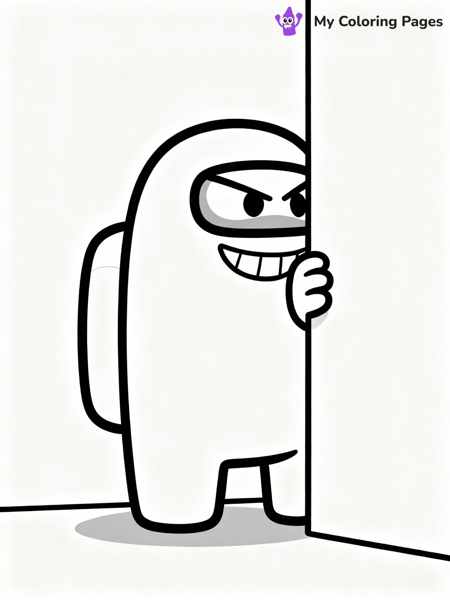 ⚠️ CRITICAL REQUIREMENT - ABSOLUTE BLACK AND WHITE ONLY ⚠️
This MUST be a BLACK AND WHITE line drawing ONLY. NO COLORS whatsoever.
- ONLY pure black lines (#000000) on pure white background (#FFFFFF)
- ABSOLUTELY NO colors, NO shading, NO gradients, NO grayscale
- If there are ANY colors in the output, the image is REJECTED
- This is a COLORING PAGE - meant to be COLORED IN by children
- The output must be UNCOLORED line art ready for coloring
⚠️ SUBJECT TO DRAW: Impostor from Among Us sneaking behind a wall, eyes peeking out, devious grin. Important: PURE OUTLINES. NO FILLS, COLOR, SHADING, OR GREYSCALE. WHITE BACKGROUND.
(REMEMBER: Output must be BLACK AND WHITE line art only, NOT colored!)
# Flat, Friendly Cartoon Line-Art Coloring Page
You are generating a **pure black-and-white binary image** of a child-friendly cartoon scene combining characters and background scenery in one cohesive composition.
## Rendering Rules (Strict)
- Only two colors: pure black (#000000) outlines and pure white (#FFFFFF) background.
- No grayscale, shading, gradients, tints, fills, transparency, or partial pixels.
- No antialiasing or blended edges; every pixel is 100% black or white.
- No solid black fills inside shapes — all areas inside outlines must remain white.
- No dark clothing areas or filled tone blocks; all garments outlined only.
- No shadows, textures, lighting, or tonal variations.
- Must look like flat binary vector line-art for coloring pages.
## Drawing & Composition
- **Medium, consistent line weight**; clean closed outlines easy to color inside.
- **Flat, simple, child-friendly design** — no realism or 3D depth.
- Characters are **grounded on a surface**, centered and large.
- **Balanced composition** with clear silhouettes and minimal props.
## Scenery & Style
- Landmarks (e.g., mosque, CN Tower) and scenery (trees, benches, waves) drawn with **black outlines only.**
- For real-world figures, teams, or places, show accurate details using only black outlines—no text or logos. Use distinctive uniform patterns, abstract symbols, and landmark silhouettes to convey identity.
- Keep **consistent perspective**; no floating elements.
- **Style:** whimsical **Doodle Art Alley** — rounded, friendly outlines.
- May adapt shapes from **Crayola, Disney, Peppa Pig, Cocomelon** — *by shape only, never color.*
- Final output: **flat, crisp, binary (#000000/#FFFFFF)**, **no filled color or background text.**
EXTREMELYE IMPORTANT:
- PURE BINARY LINE-ART; NO FILLS (HAIR/CLOTHES/SKIN), SHADING, OR GREY.
- NO SHADING, COLOR. MUST BE WHITE BACKGROUND.
⚠️ FINAL REMINDER: Draw the subject "Impostor from Among Us sneaking behind a wall, eyes peeking out, devious grin. Important: PURE OUTLINES. NO FILLS, COLOR, SHADING, OR GREYSCALE. WHITE BACKGROUND." as BLACK AND WHITE line art. Zero colors in output.