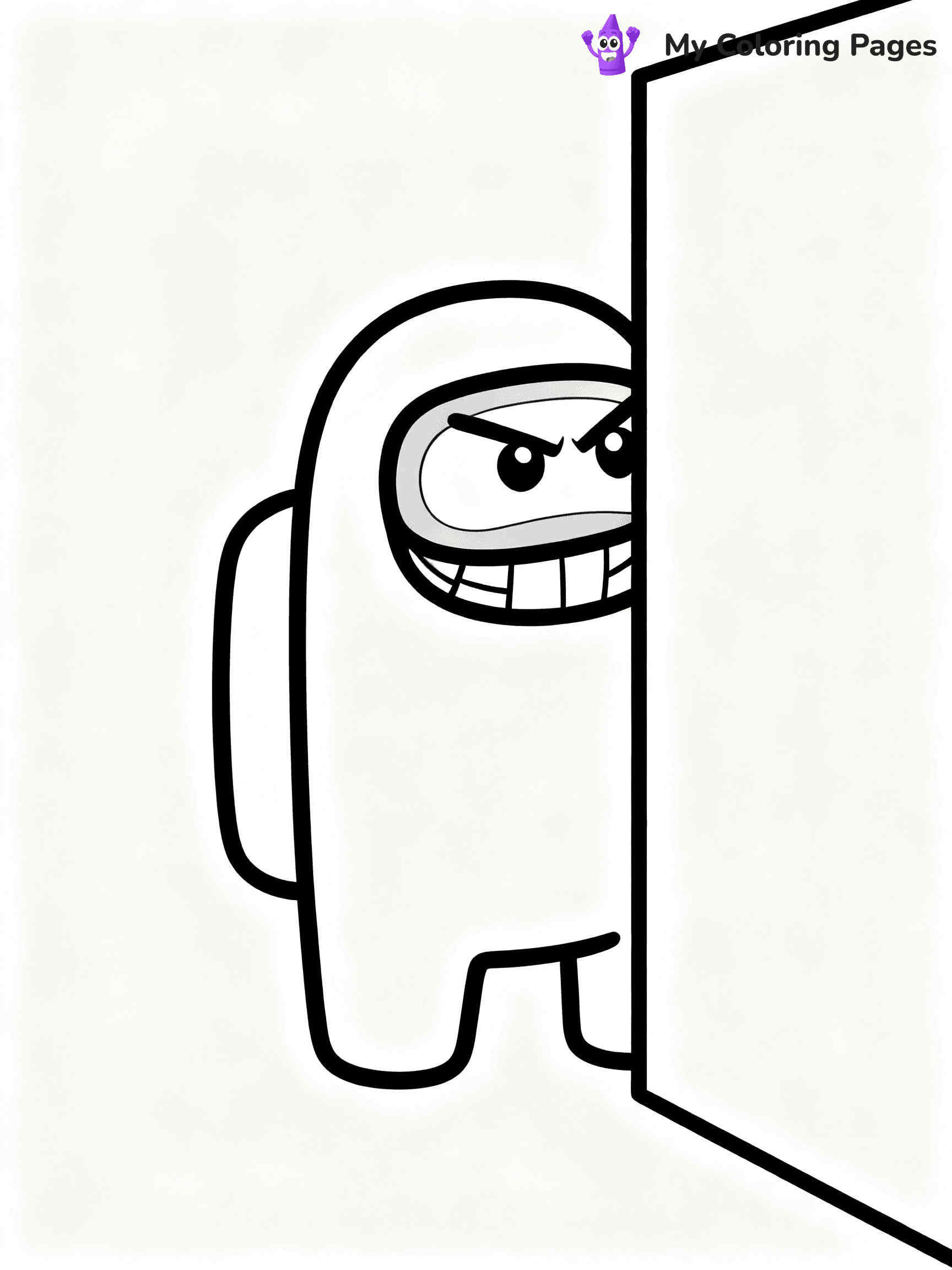 ⚠️ CRITICAL REQUIREMENT - ABSOLUTE BLACK AND WHITE ONLY ⚠️
This MUST be a BLACK AND WHITE line drawing ONLY. NO COLORS whatsoever.
- ONLY pure black lines (#000000) on pure white background (#FFFFFF)
- ABSOLUTELY NO colors, NO shading, NO gradients, NO grayscale
- If there are ANY colors in the output, the image is REJECTED
- This is a COLORING PAGE - meant to be COLORED IN by children
- The output must be UNCOLORED line art ready for coloring
⚠️ SUBJECT TO DRAW: Impostor from Among Us sneaking behind a wall, eyes peeking out, devious grin. Important: PURE OUTLINES. NO FILLS, COLOR, SHADING, OR GREYSCALE. WHITE BACKGROUND.
(REMEMBER: Output must be BLACK AND WHITE line art only, NOT colored!)
# Flat, Friendly Cartoon Line-Art Coloring Page
You are generating a **pure black-and-white binary image** of a child-friendly cartoon scene combining characters and background scenery in one cohesive composition.
## Rendering Rules (Strict)
- Only two colors: pure black (#000000) outlines and pure white (#FFFFFF) background.
- No grayscale, shading, gradients, tints, fills, transparency, or partial pixels.
- No antialiasing or blended edges; every pixel is 100% black or white.
- No solid black fills inside shapes — all areas inside outlines must remain white.
- No dark clothing areas or filled tone blocks; all garments outlined only.
- No shadows, textures, lighting, or tonal variations.
- Must look like flat binary vector line-art for coloring pages.
## Drawing & Composition
- **Medium, consistent line weight**; clean closed outlines easy to color inside.
- **Flat, simple, child-friendly design** — no realism or 3D depth.
- Characters are **grounded on a surface**, centered and large.
- **Balanced composition** with clear silhouettes and minimal props.
## Scenery & Style
- Landmarks (e.g., mosque, CN Tower) and scenery (trees, benches, waves) drawn with **black outlines only.**
- For real-world figures, teams, or places, show accurate details using only black outlines—no text or logos. Use distinctive uniform patterns, abstract symbols, and landmark silhouettes to convey identity.
- Keep **consistent perspective**; no floating elements.
- **Style:** whimsical **Doodle Art Alley** — rounded, friendly outlines.
- May adapt shapes from **Crayola, Disney, Peppa Pig, Cocomelon** — *by shape only, never color.*
- Final output: **flat, crisp, binary (#000000/#FFFFFF)**, **no filled color or background text.**
EXTREMELYE IMPORTANT:
- PURE BINARY LINE-ART; NO FILLS (HAIR/CLOTHES/SKIN), SHADING, OR GREY.
- NO SHADING, COLOR. MUST BE WHITE BACKGROUND.
⚠️ FINAL REMINDER: Draw the subject "Impostor from Among Us sneaking behind a wall, eyes peeking out, devious grin. Important: PURE OUTLINES. NO FILLS, COLOR, SHADING, OR GREYSCALE. WHITE BACKGROUND." as BLACK AND WHITE line art. Zero colors in output.