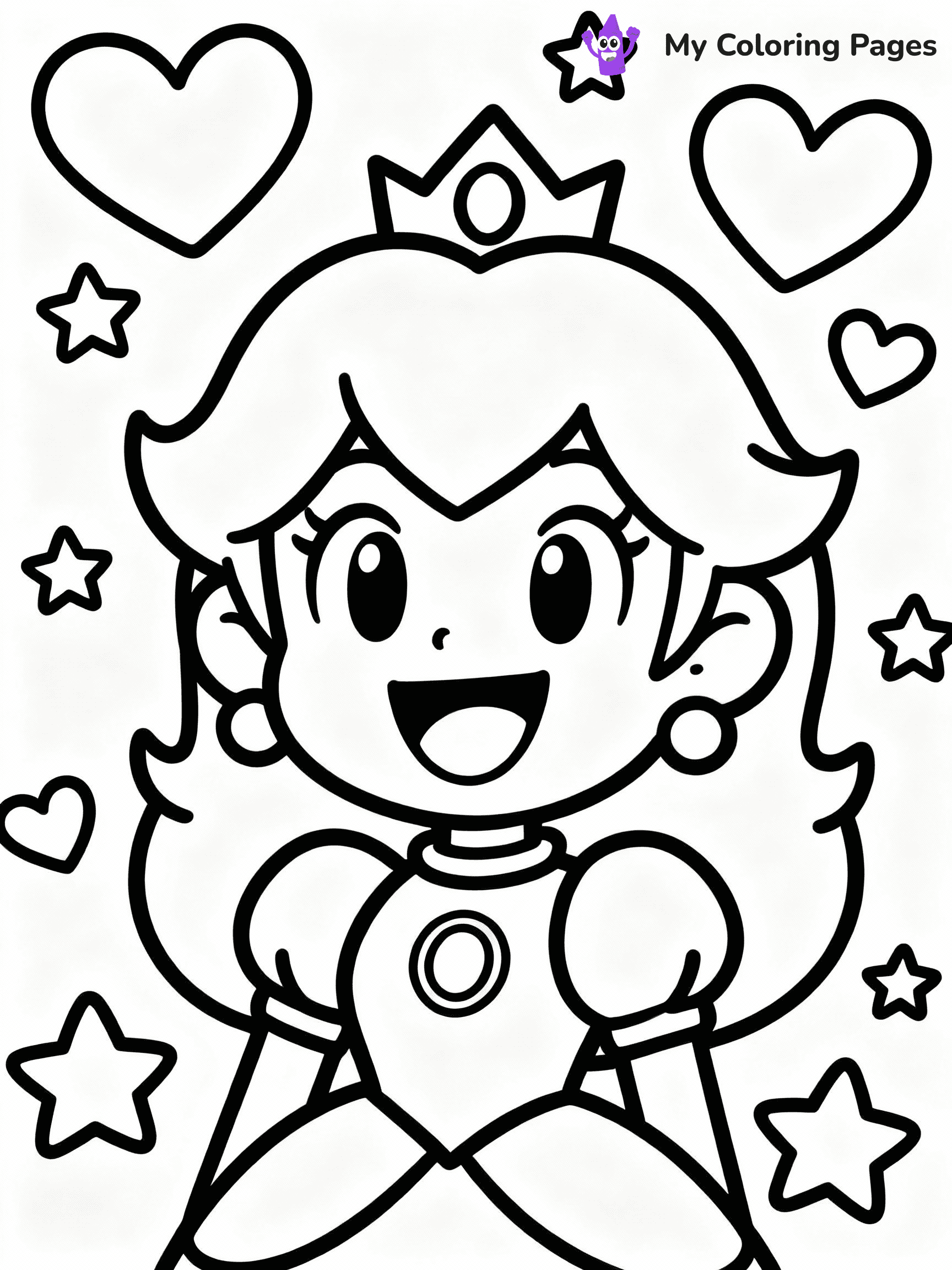 ⚠️ CRITICAL REQUIREMENT - ABSOLUTE BLACK AND WHITE ONLY ⚠️
This MUST be a BLACK AND WHITE line drawing ONLY. NO COLORS whatsoever.
- ONLY pure black lines (#000000) on pure white background (#FFFFFF)
- ABSOLUTELY NO colors, NO shading, NO gradients, NO grayscale
- If there are ANY colors in the output, the image is REJECTED
- This is a COLORING PAGE - meant to be COLORED IN by children
- The output must be UNCOLORED line art ready for coloring
⚠️ SUBJECT TO DRAW: Kawaii Princess Peach from Super Mario in cute kawaii style, smiling widely, surrounded by hearts and stars
(REMEMBER: Output must be BLACK AND WHITE line art only, NOT colored!)
# COLORING PAGE: BLACK OUTLINES ONLY - WHITE BACKGROUND MANDATORY
Create a **coloring book page** using EXACTLY two values: black lines, white space.
## NON-NEGOTIABLE BINARY RULES
- **ONLY #000000 (black) and #FFFFFF (white)** - NO other values exist
- **EVERY PIXEL = BLACK OR WHITE** - no gray/shading/antialiasing
- **WHITE BACKGROUND MANDATORY** - entire canvas stays white
- **ALL SHAPES HOLLOW** - everything is empty outlines waiting to be colored
- **FORBIDDEN:** fills, shading, gradients, patterns, textures, colors
- **NO SOLID REGIONS** - if it's not a thin line, it's wrong
## Universal Line Standards
- Black outlines ONLY - thin, uniform weight
- Every shape completely empty inside
- Closed contours suitable for coloring
- Simple flat illustration - zero depth/3D/realism
- **Style:** Whimsical Doodle Art Alley - rounded, friendly outlines (unless specified)
## Everything = Outline Only
- Characters/animals: hollow shapes
- Objects/clothing: empty contours
- Backgrounds/scenery: line work only
- Natural elements: outlined forms
- Dark/night areas: don't exist (use outlined symbols)
- Textures/patterns: convert to simple lines
## The Test
Can a child color EVERY white space with crayons? If any area is pre-filled/shaded/gray or colored in, it FAILS. Every shape must be waiting to receive color.
**FINAL OUTPUT**: Binary coloring page. Black lines define shapes. White spaces ready for coloring. Nothing else exists. No exceptions. Print-ready.
⚠️ FINAL REMINDER: Draw the subject "Kawaii Princess Peach from Super Mario in cute kawaii style, smiling widely, surrounded by hearts and stars" as BLACK AND WHITE line art. Zero colors in output.