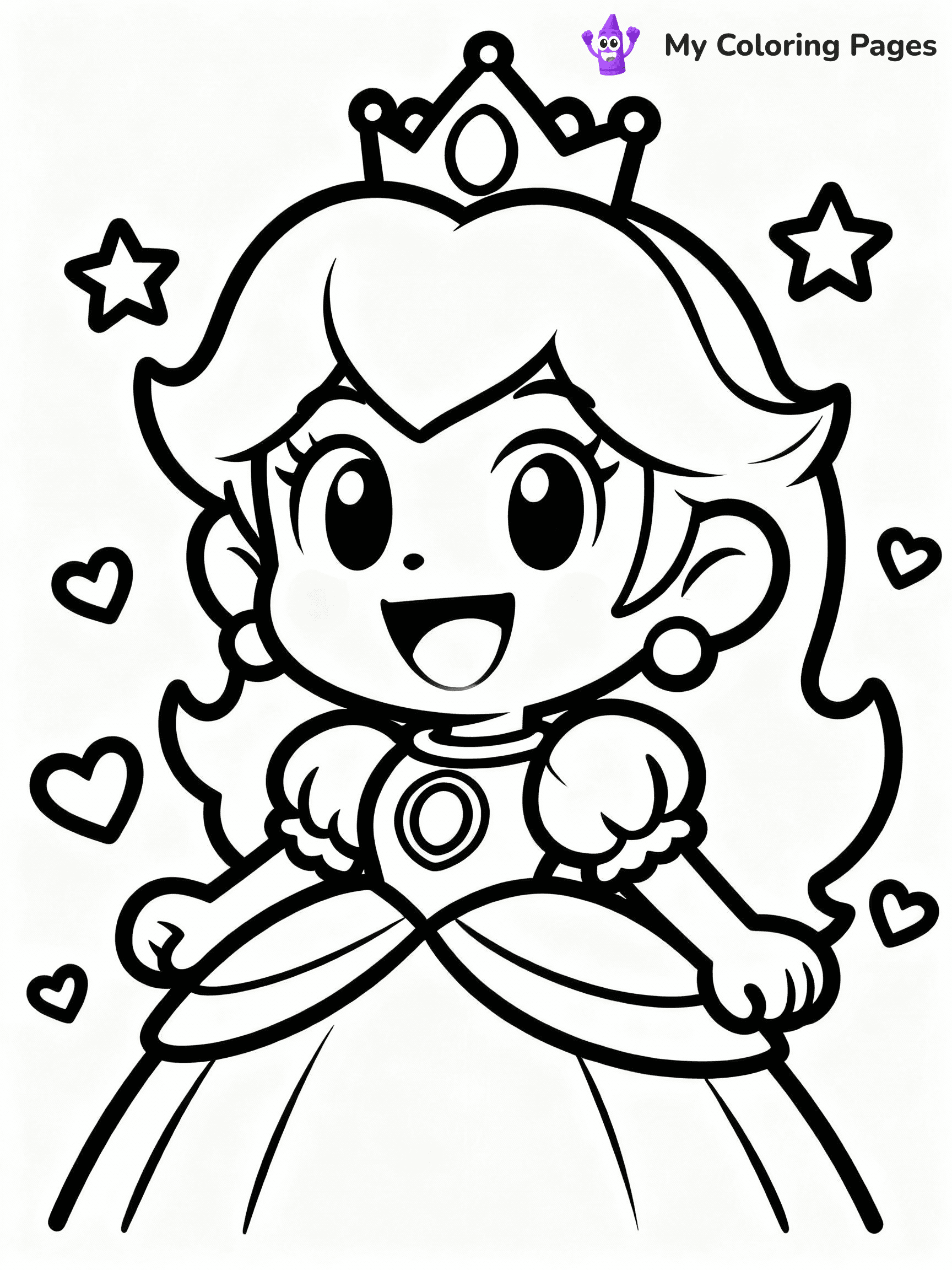 ⚠️ CRITICAL REQUIREMENT - ABSOLUTE BLACK AND WHITE ONLY ⚠️
This MUST be a BLACK AND WHITE line drawing ONLY. NO COLORS whatsoever.
- ONLY pure black lines (#000000) on pure white background (#FFFFFF)
- ABSOLUTELY NO colors, NO shading, NO gradients, NO grayscale
- If there are ANY colors in the output, the image is REJECTED
- This is a COLORING PAGE - meant to be COLORED IN by children
- The output must be UNCOLORED line art ready for coloring
⚠️ SUBJECT TO DRAW: Kawaii Princess Peach from Super Mario in cute kawaii style, smiling widely, surrounded by hearts and stars
(REMEMBER: Output must be BLACK AND WHITE line art only, NOT colored!)
# COLORING PAGE: BLACK OUTLINES ONLY - WHITE BACKGROUND MANDATORY
Create a **coloring book page** using EXACTLY two values: black lines, white space.
## NON-NEGOTIABLE BINARY RULES
- **ONLY #000000 (black) and #FFFFFF (white)** - NO other values exist
- **EVERY PIXEL = BLACK OR WHITE** - no gray/shading/antialiasing
- **WHITE BACKGROUND MANDATORY** - entire canvas stays white
- **ALL SHAPES HOLLOW** - everything is empty outlines waiting to be colored
- **FORBIDDEN:** fills, shading, gradients, patterns, textures, colors
- **NO SOLID REGIONS** - if it's not a thin line, it's wrong
## Universal Line Standards
- Black outlines ONLY - thin, uniform weight
- Every shape completely empty inside
- Closed contours suitable for coloring
- Simple flat illustration - zero depth/3D/realism
- **Style:** Whimsical Doodle Art Alley - rounded, friendly outlines (unless specified)
## Everything = Outline Only
- Characters/animals: hollow shapes
- Objects/clothing: empty contours
- Backgrounds/scenery: line work only
- Natural elements: outlined forms
- Dark/night areas: don't exist (use outlined symbols)
- Textures/patterns: convert to simple lines
## The Test
Can a child color EVERY white space with crayons? If any area is pre-filled/shaded/gray or colored in, it FAILS. Every shape must be waiting to receive color.
**FINAL OUTPUT**: Binary coloring page. Black lines define shapes. White spaces ready for coloring. Nothing else exists. No exceptions. Print-ready.
⚠️ FINAL REMINDER: Draw the subject "Kawaii Princess Peach from Super Mario in cute kawaii style, smiling widely, surrounded by hearts and stars" as BLACK AND WHITE line art. Zero colors in output.