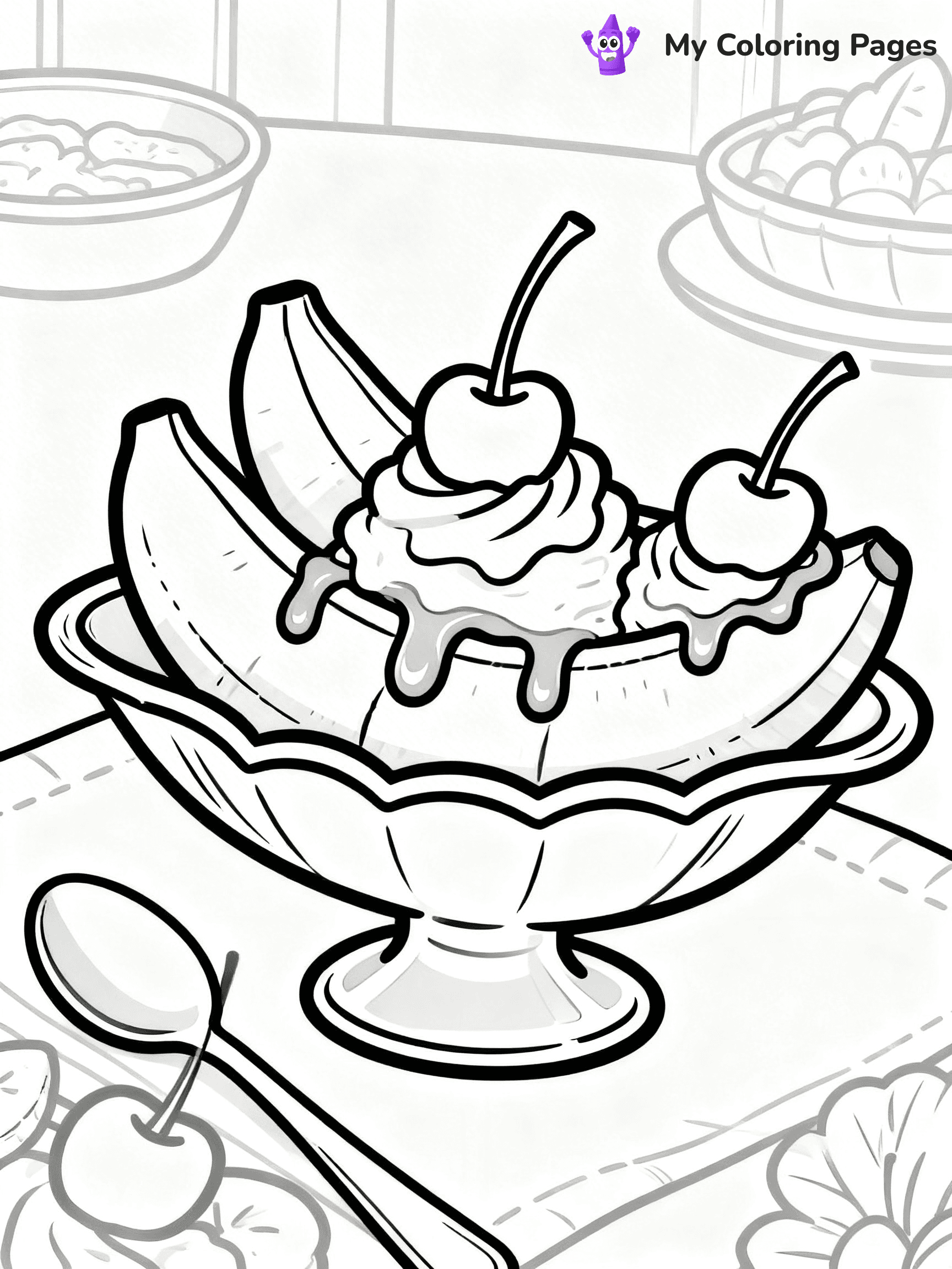 Banana Split Coloring Pages - 17