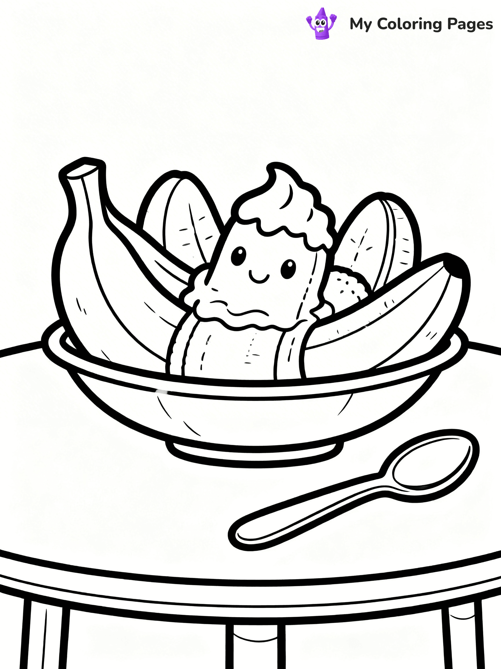 Banana Split Coloring Pages - 1