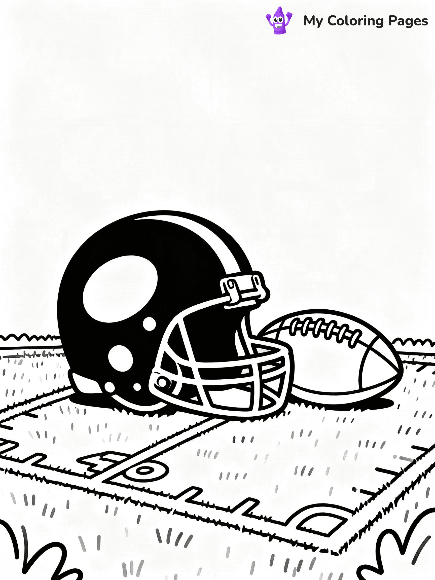 ⚠️ CRITICAL REQUIREMENT - ABSOLUTE BLACK AND WHITE ONLY ⚠️
This MUST be a BLACK AND WHITE line drawing ONLY. NO COLORS whatsoever.
- ONLY pure black lines (#000000) on pure white background (#FFFFFF)
- ABSOLUTELY NO colors, NO shading, NO gradients, NO grayscale
- If there are ANY colors in the output, the image is REJECTED
- This is a COLORING PAGE - meant to be COLORED IN by children
- The output must be UNCOLORED line art ready for coloring
⚠️ SUBJECT TO DRAW: Football equipment including a helmet and a ball, detailed textures, outlined on a field, simple style
(REMEMBER: Output must be BLACK AND WHITE line art only, NOT colored!)
# COLORING PAGE: BLACK OUTLINES ONLY - WHITE BACKGROUND MANDATORY
Create a **coloring book page** using EXACTLY two values: black lines, white space.
## NON-NEGOTIABLE BINARY RULES
- **ONLY #000000 (black) and #FFFFFF (white)** - NO other values exist
- **EVERY PIXEL = BLACK OR WHITE** - no gray/shading/antialiasing
- **WHITE BACKGROUND MANDATORY** - entire canvas stays white
- **ALL SHAPES HOLLOW** - everything is empty outlines waiting to be colored
- **FORBIDDEN:** fills, shading, gradients, patterns, textures, colors
- **NO SOLID REGIONS** - if it's not a thin line, it's wrong
## Universal Line Standards
- Black outlines ONLY - thin, uniform weight
- Every shape completely empty inside
- Closed contours suitable for coloring
- Simple flat illustration - zero depth/3D/realism
- **Style:** Whimsical Doodle Art Alley - rounded, friendly outlines (unless specified)
## Everything = Outline Only
- Characters/animals: hollow shapes
- Objects/clothing: empty contours
- Backgrounds/scenery: line work only
- Natural elements: outlined forms
- Dark/night areas: don't exist (use outlined symbols)
- Textures/patterns: convert to simple lines
## The Test
Can a child color EVERY white space with crayons? If any area is pre-filled/shaded/gray, it FAILS. Every shape must be waiting to receive color.
**FINAL OUTPUT**: Binary coloring page. Black lines define shapes. White spaces ready for coloring. Nothing else exists. No exceptions. Print-ready.
⚠️ FINAL REMINDER: Draw the subject "Football equipment including a helmet and a ball, detailed textures, outlined on a field, simple style" as BLACK AND WHITE line art. Zero colors in output.