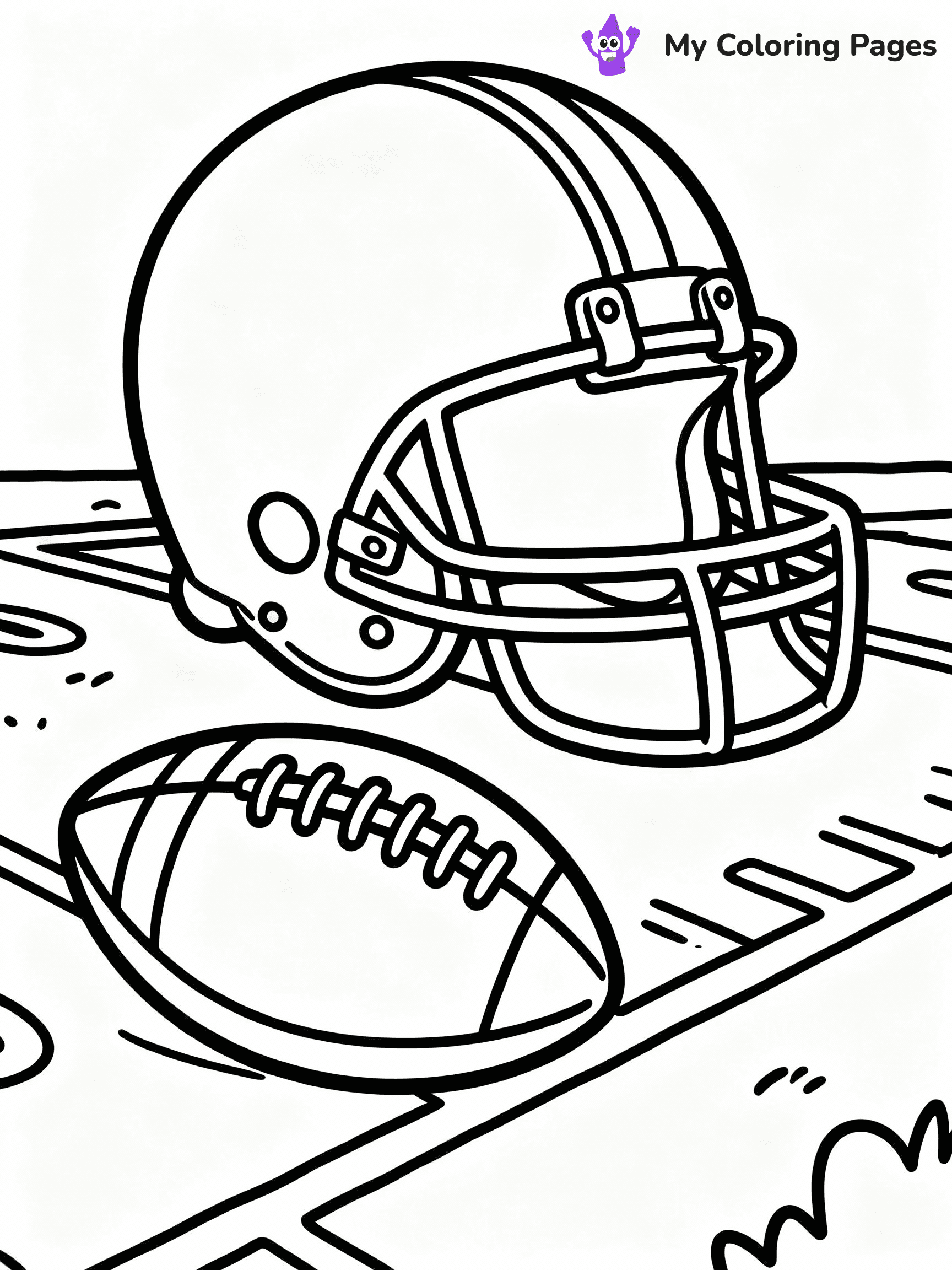 ⚠️ CRITICAL REQUIREMENT - ABSOLUTE BLACK AND WHITE ONLY ⚠️
This MUST be a BLACK AND WHITE line drawing ONLY. NO COLORS whatsoever.
- ONLY pure black lines (#000000) on pure white background (#FFFFFF)
- ABSOLUTELY NO colors, NO shading, NO gradients, NO grayscale
- If there are ANY colors in the output, the image is REJECTED
- This is a COLORING PAGE - meant to be COLORED IN by children
- The output must be UNCOLORED line art ready for coloring
⚠️ SUBJECT TO DRAW: Football equipment including a helmet and a ball, detailed textures, outlined on a field, simple style
(REMEMBER: Output must be BLACK AND WHITE line art only, NOT colored!)
# COLORING PAGE: BLACK OUTLINES ONLY - WHITE BACKGROUND MANDATORY
Create a **coloring book page** using EXACTLY two values: black lines, white space.
## NON-NEGOTIABLE BINARY RULES
- **ONLY #000000 (black) and #FFFFFF (white)** - NO other values exist
- **EVERY PIXEL = BLACK OR WHITE** - no gray/shading/antialiasing
- **WHITE BACKGROUND MANDATORY** - entire canvas stays white
- **ALL SHAPES HOLLOW** - everything is empty outlines waiting to be colored
- **FORBIDDEN:** fills, shading, gradients, patterns, textures, colors
- **NO SOLID REGIONS** - if it's not a thin line, it's wrong
## Universal Line Standards
- Black outlines ONLY - thin, uniform weight
- Every shape completely empty inside
- Closed contours suitable for coloring
- Simple flat illustration - zero depth/3D/realism
- **Style:** Whimsical Doodle Art Alley - rounded, friendly outlines (unless specified)
## Everything = Outline Only
- Characters/animals: hollow shapes
- Objects/clothing: empty contours
- Backgrounds/scenery: line work only
- Natural elements: outlined forms
- Dark/night areas: don't exist (use outlined symbols)
- Textures/patterns: convert to simple lines
## The Test
Can a child color EVERY white space with crayons? If any area is pre-filled/shaded/gray, it FAILS. Every shape must be waiting to receive color.
**FINAL OUTPUT**: Binary coloring page. Black lines define shapes. White spaces ready for coloring. Nothing else exists. No exceptions. Print-ready.
⚠️ FINAL REMINDER: Draw the subject "Football equipment including a helmet and a ball, detailed textures, outlined on a field, simple style" as BLACK AND WHITE line art. Zero colors in output.