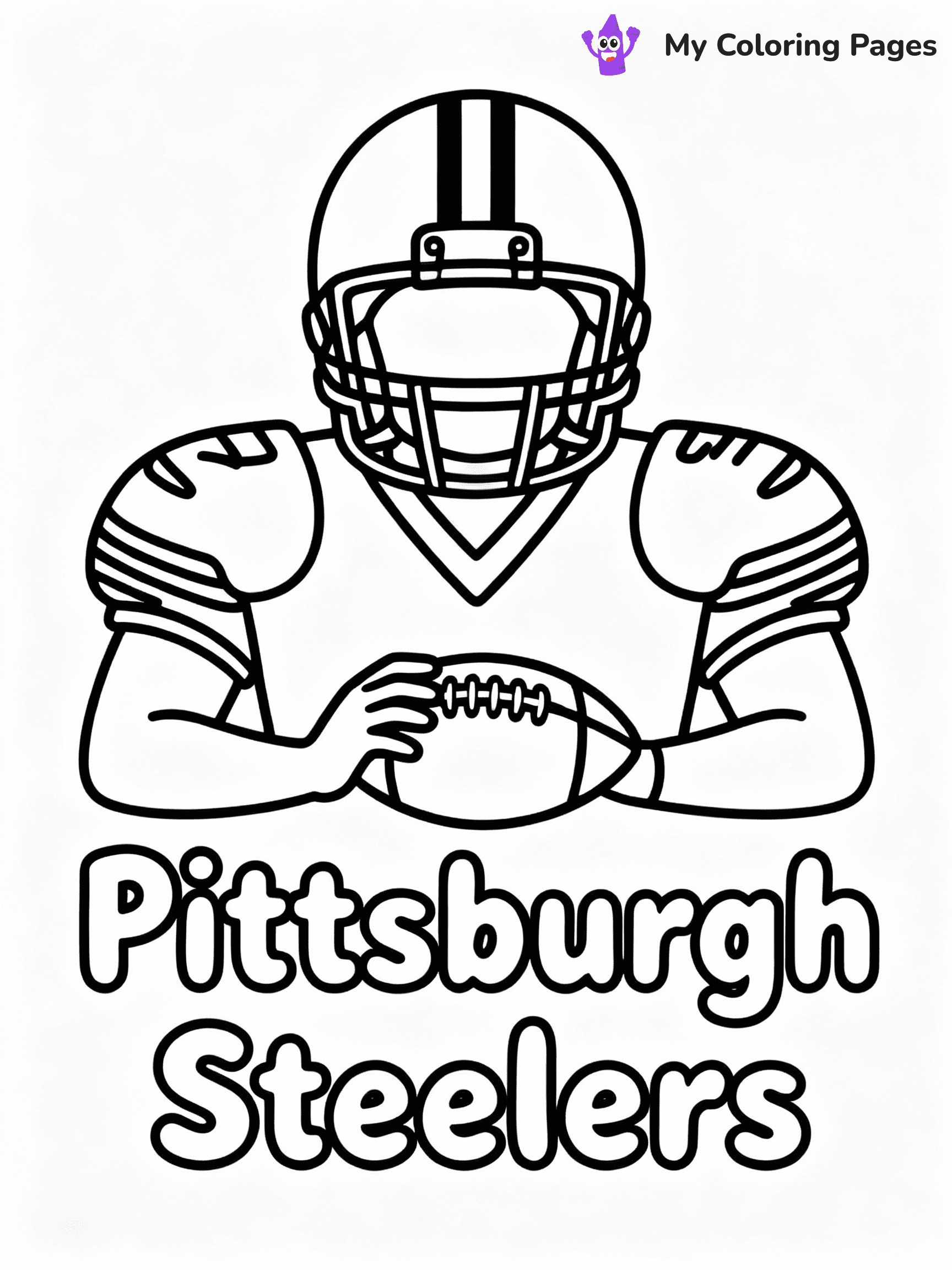 ⚠️ CRITICAL REQUIREMENT - ABSOLUTE BLACK AND WHITE ONLY ⚠️
This MUST be a BLACK AND WHITE line drawing ONLY. NO COLORS whatsoever.
- ONLY pure black lines (#000000) on pure white background (#FFFFFF)
- ABSOLUTELY NO colors, NO shading, NO gradients, NO grayscale
- If there are ANY colors in the output, the image is REJECTED
- This is a COLORING PAGE - meant to be COLORED IN by children
- The output must be UNCOLORED line art ready for coloring
⚠️ SUBJECT TO DRAW: Pittsburgh Steelers
(REMEMBER: Output must be BLACK AND WHITE line art only, NOT colored!)
# COLORING PAGE: BLACK OUTLINES ONLY - WHITE BACKGROUND MANDATORY
Create a **coloring book page** using EXACTLY two values: black lines, white space.
## NON-NEGOTIABLE BINARY RULES
- **ONLY #000000 (black) and #FFFFFF (white)** - NO other values exist
- **EVERY PIXEL = BLACK OR WHITE** - no gray/shading/antialiasing
- **WHITE BACKGROUND MANDATORY** - entire canvas stays white
- **ALL SHAPES HOLLOW** - everything is empty outlines waiting to be colored
- **FORBIDDEN:** fills, shading, gradients, patterns, textures, colors
- **NO SOLID REGIONS** - if it's not a thin line, it's wrong
## Universal Line Standards
- Black outlines ONLY - thin, uniform weight
- Every shape completely empty inside
- Closed contours suitable for coloring
- Simple flat illustration - zero depth/3D/realism
- **Style:** Whimsical Doodle Art Alley - rounded, friendly outlines (unless specified)
## Everything = Outline Only
- Characters/animals: hollow shapes
- Objects/clothing: empty contours
- Backgrounds/scenery: line work only
- Natural elements: outlined forms
- Dark/night areas: don't exist (use outlined symbols)
- Textures/patterns: convert to simple lines
## The Test
Can a child color EVERY white space with crayons? If any area is pre-filled/shaded/gray, it FAILS. Every shape must be waiting to receive color.
**FINAL OUTPUT**: Binary coloring page. Black lines define shapes. White spaces ready for coloring. Nothing else exists. No exceptions. Print-ready.
⚠️ FINAL REMINDER: Draw the subject "Pittsburgh Steelers" as BLACK AND WHITE line art. Zero colors in output.